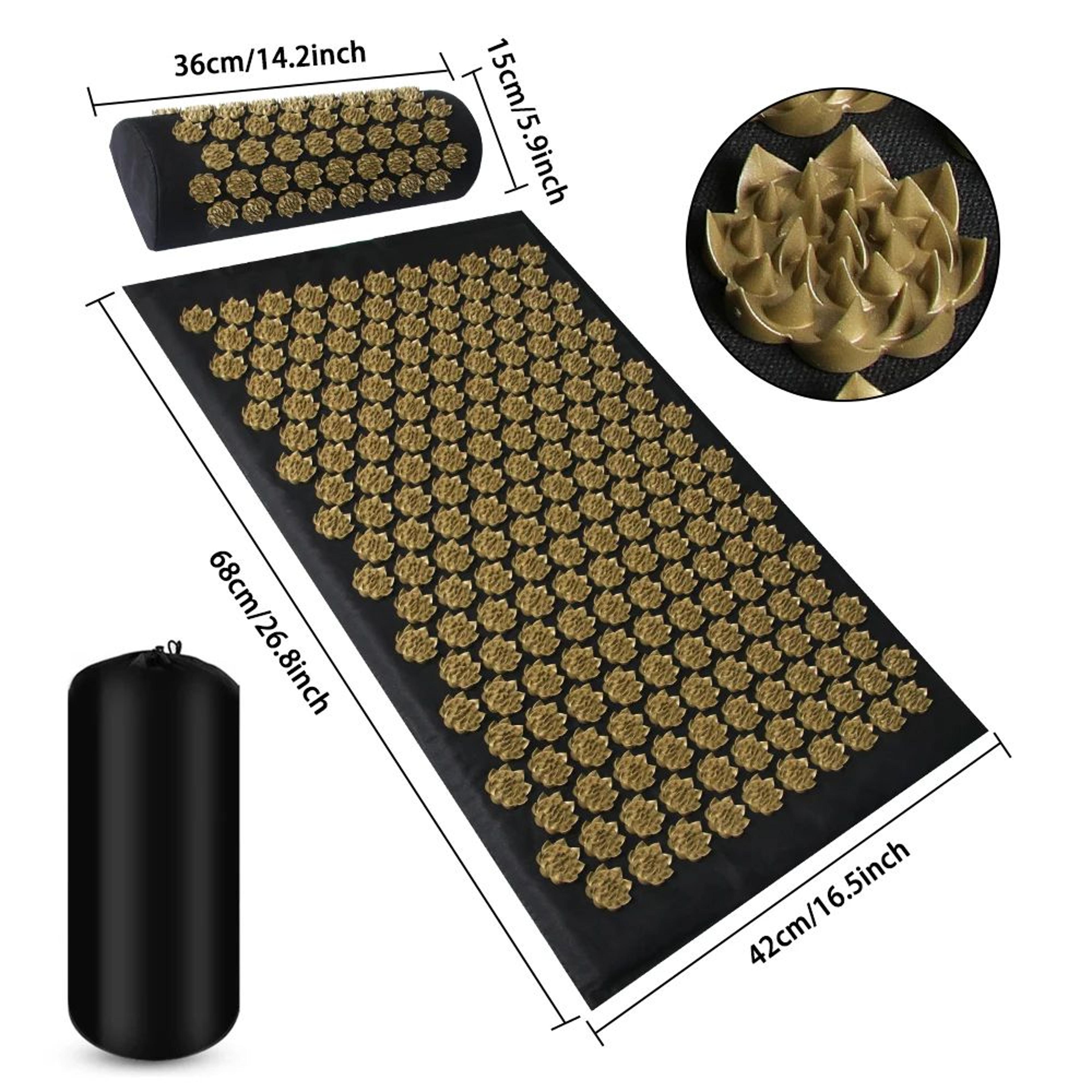 Acupressure Massage Mat And Pillow Set With Spikes For Back Neck And Foot Pain Relief 7