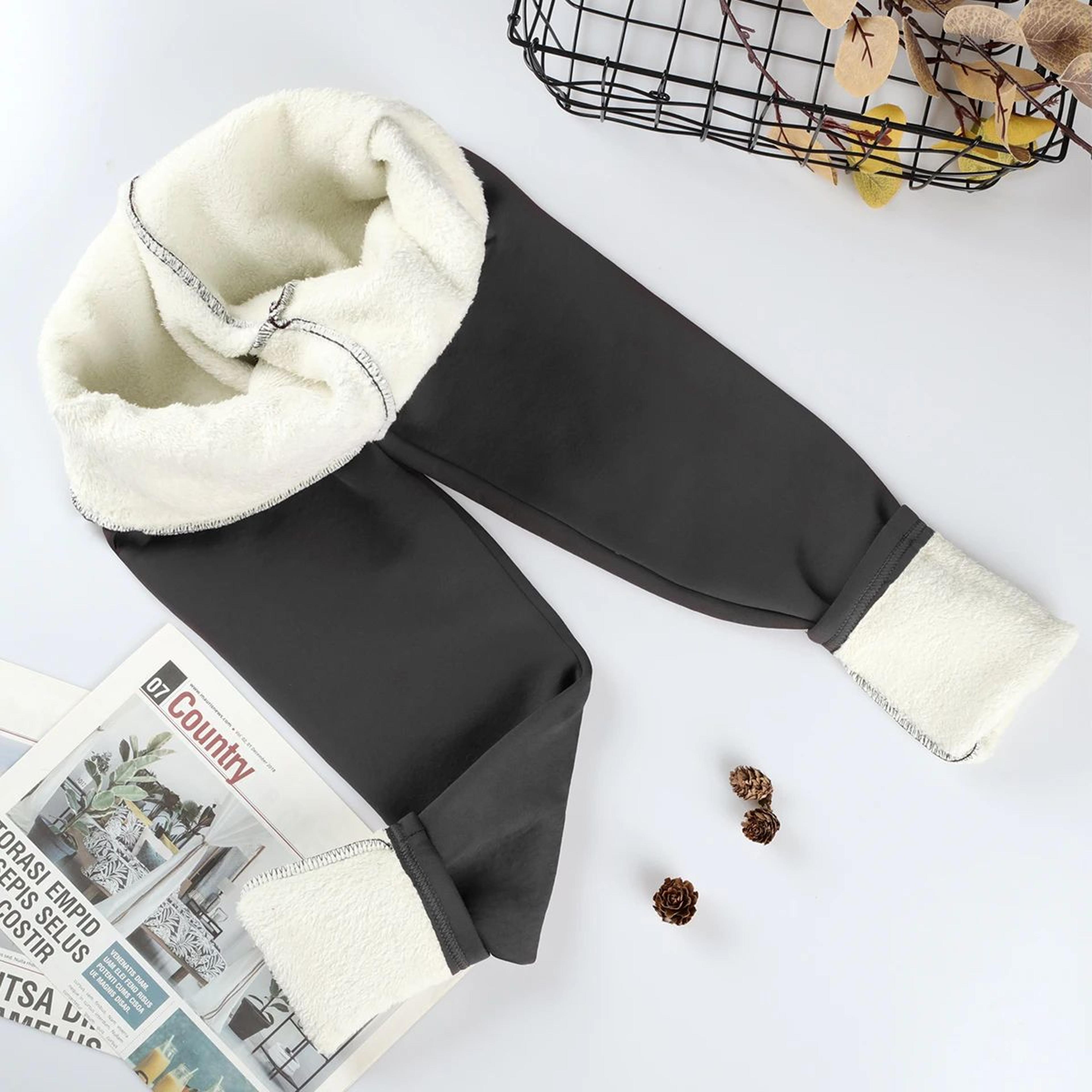 Velvet Winter Warm Leggings High Waist Thick Solid Color Pants For Women 8
