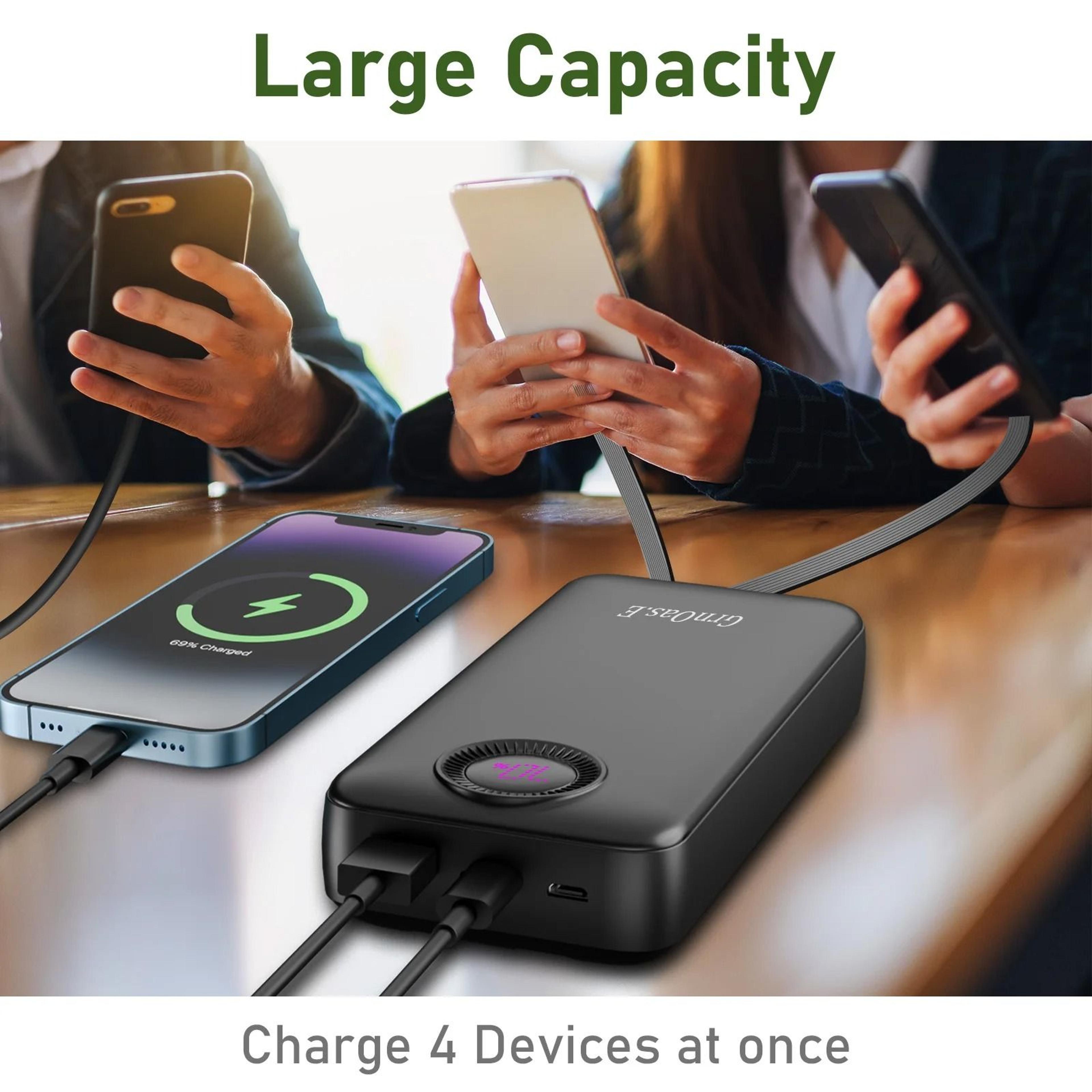 20000mAh Portable Power Bank  225W Fast Charging External Battery With Dual Input And Five Outputs