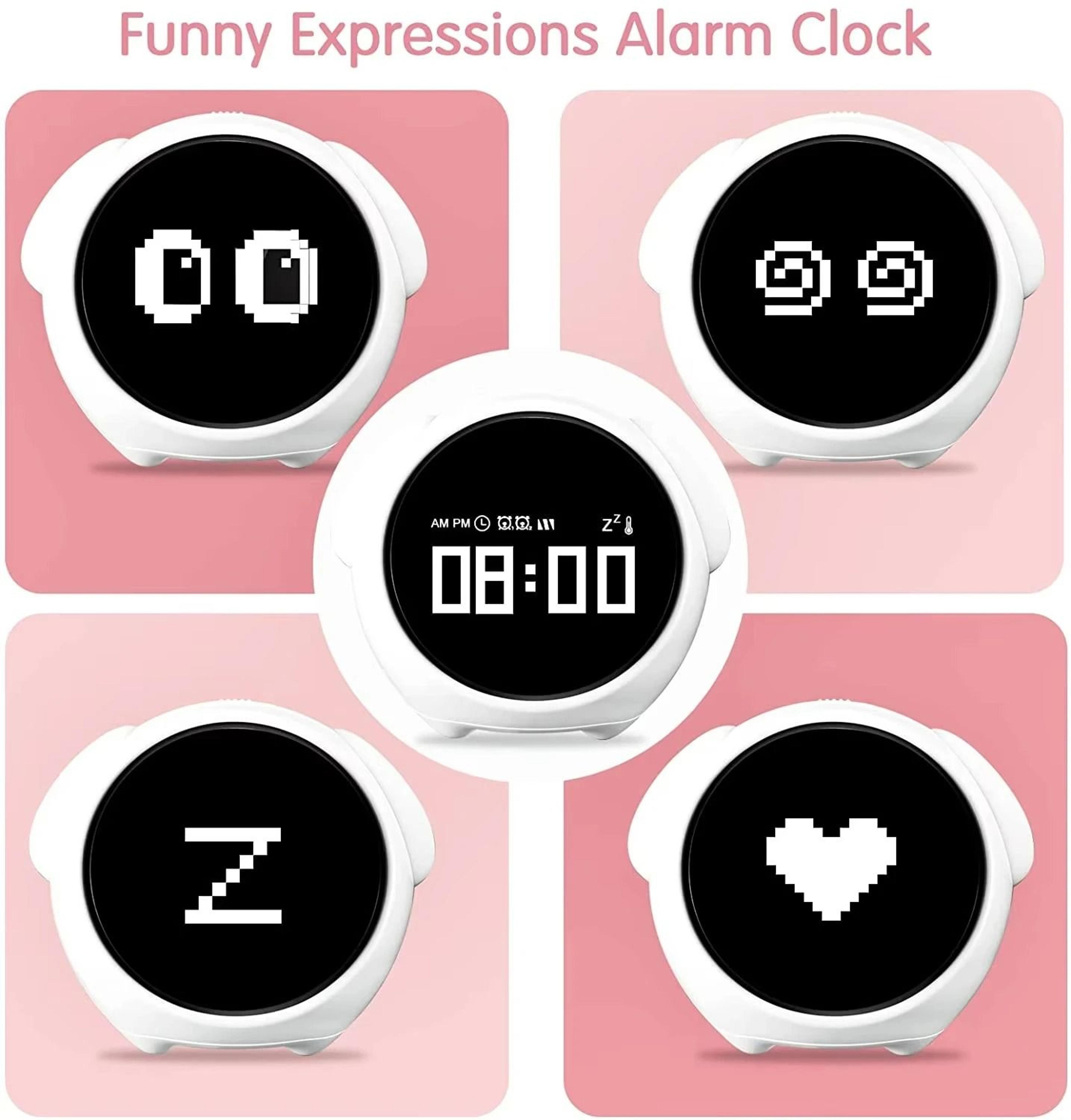 Childrens Digital Alarm Clock  Cute Cartoon LED Table Clock With Light Temperature Display And Snoo 4