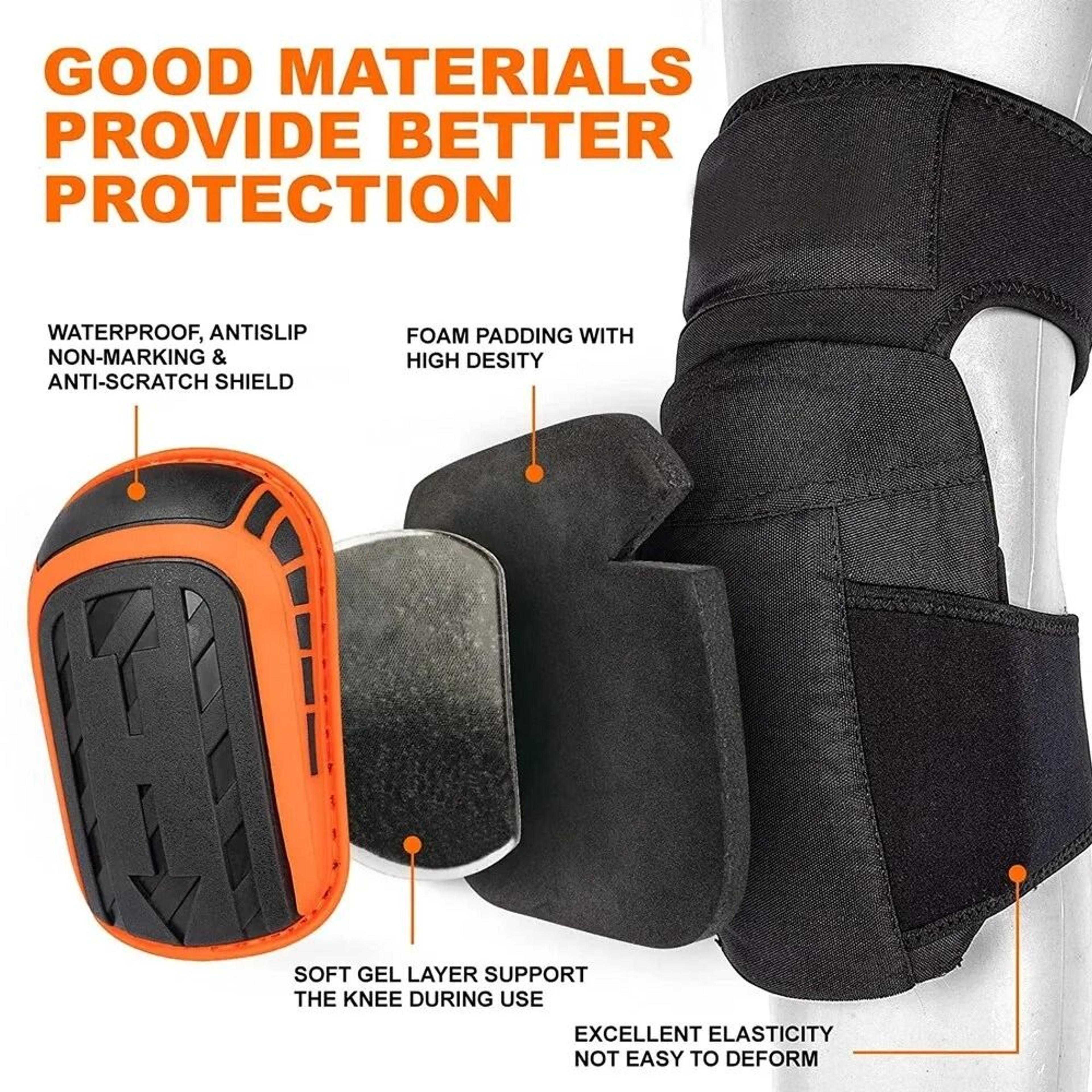 Professional Heavy Duty Knee Pads With Double Gel Cushion And EVA Foam Padding  Adjustable NonSlip  3