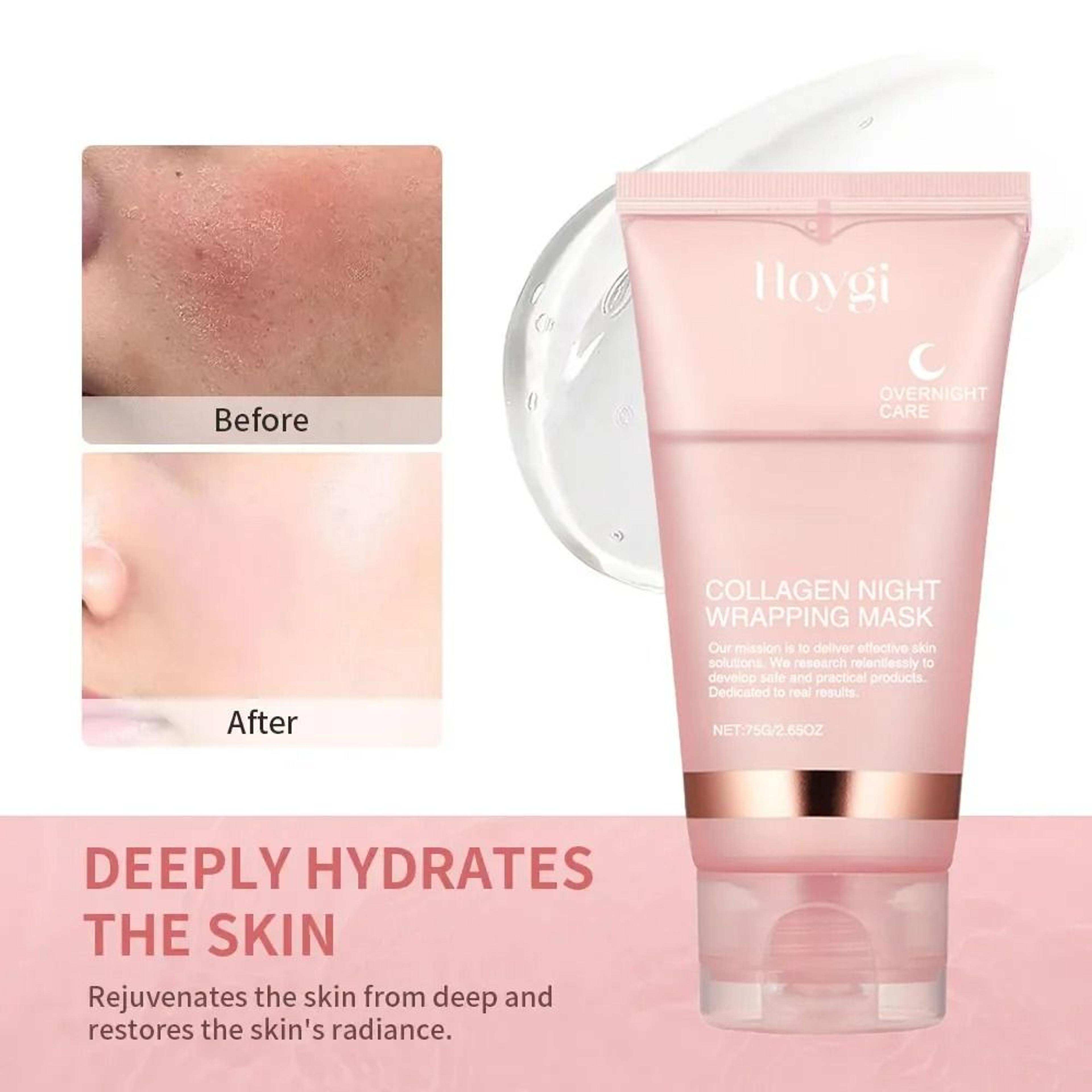 Collagen Overnight Wrapping Peel Off Facial Mask Deep Hydration And Firming Night Treatment 5