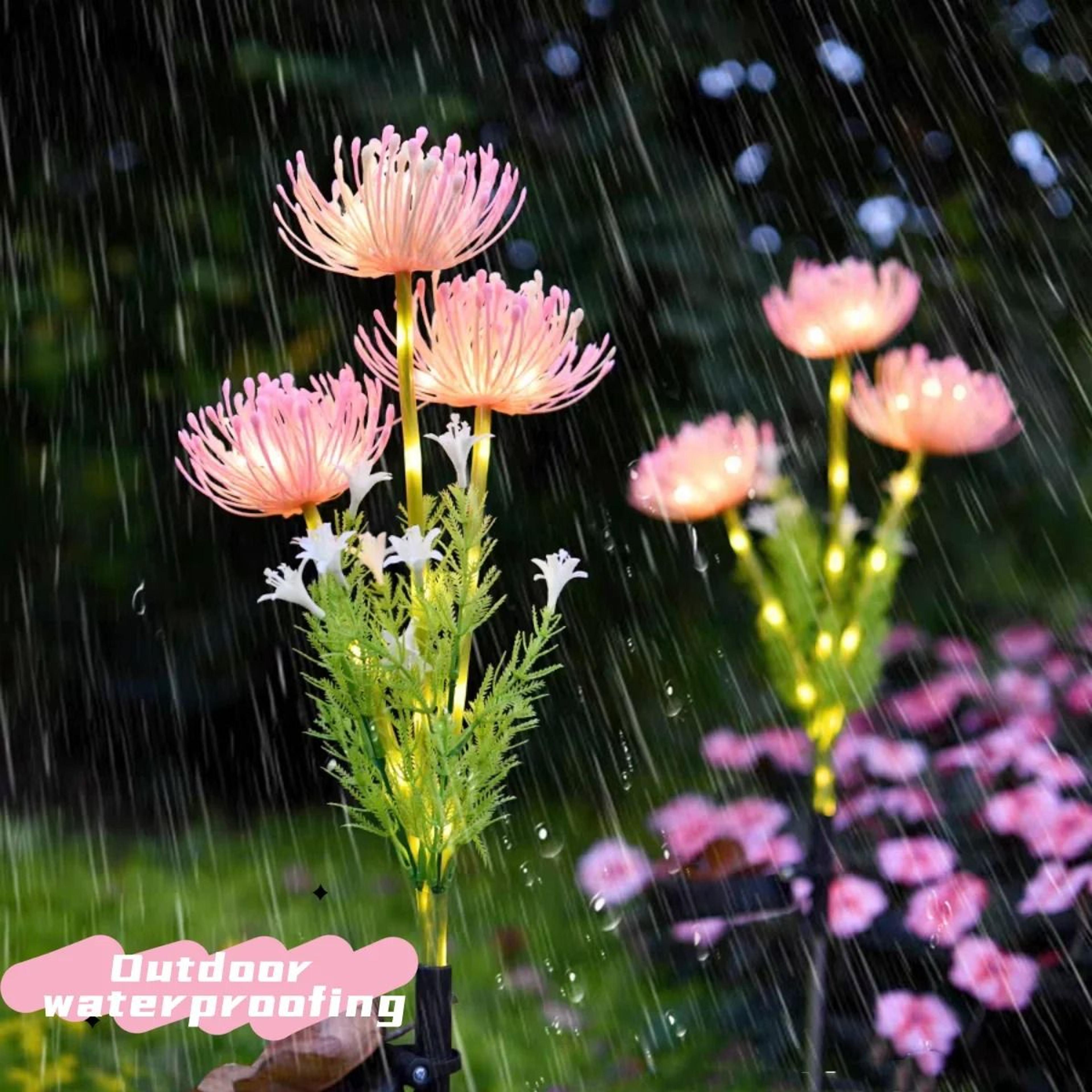 Solar Powered Flower Garden Lights  Outdoor Waterproof Decorative Lawn And Pathway Lamps 3