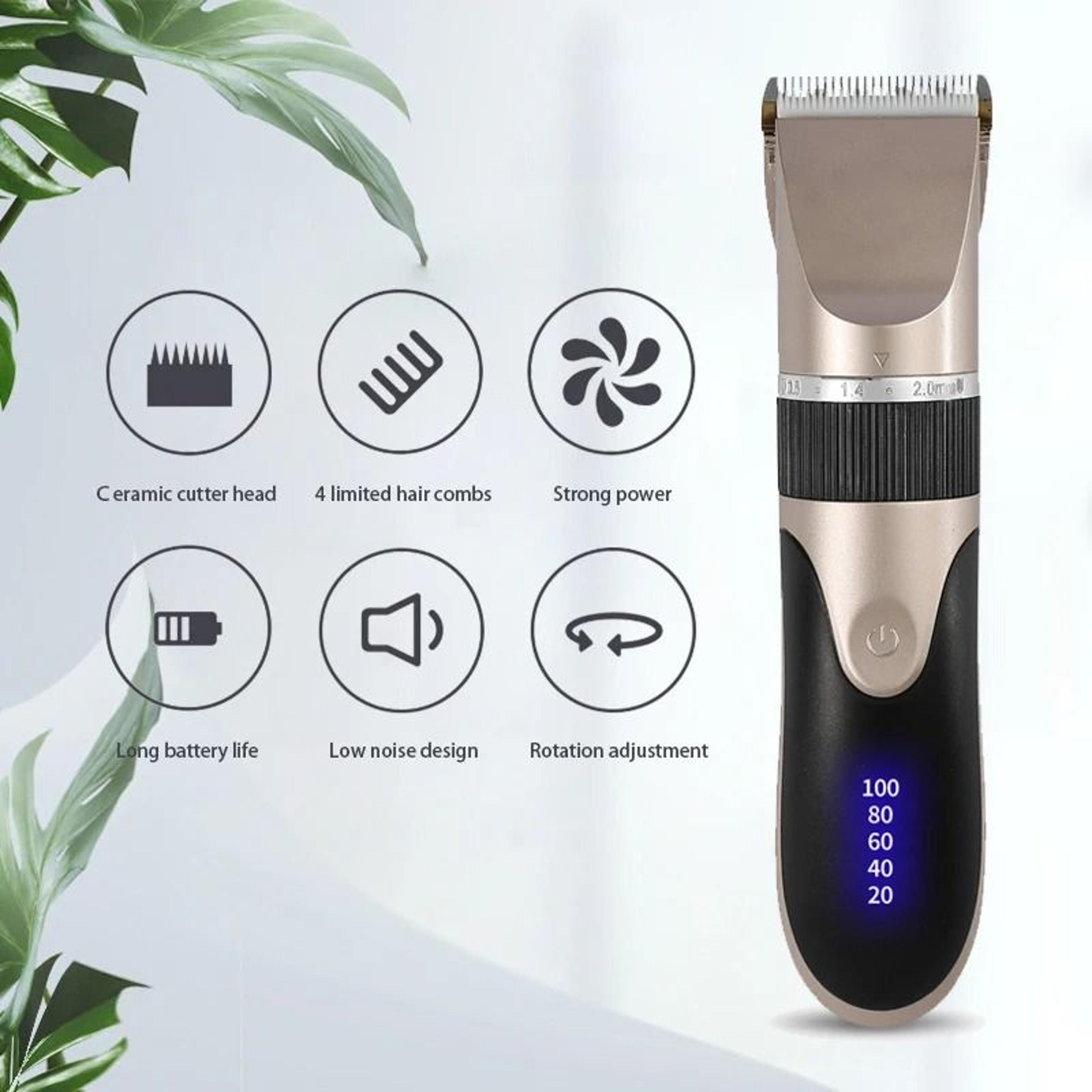Professional Rechargeable Hair Clipper For Men With Ceramic Blade And Low Noise Design 0