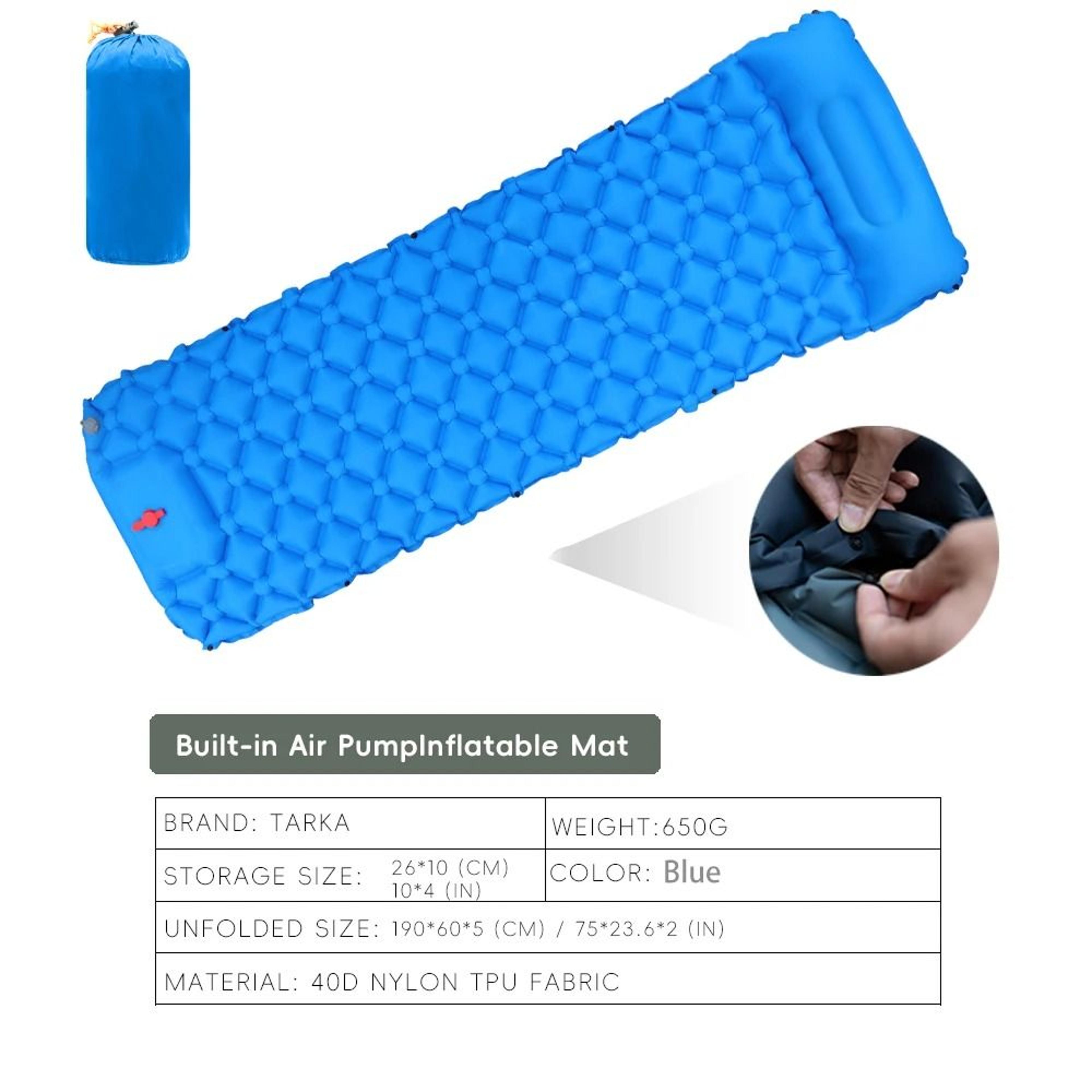 Inflatable Camping Mattress With BuiltIn Pillow  Lightweight SelfInflating Sleeping Pad For Outdoor 7