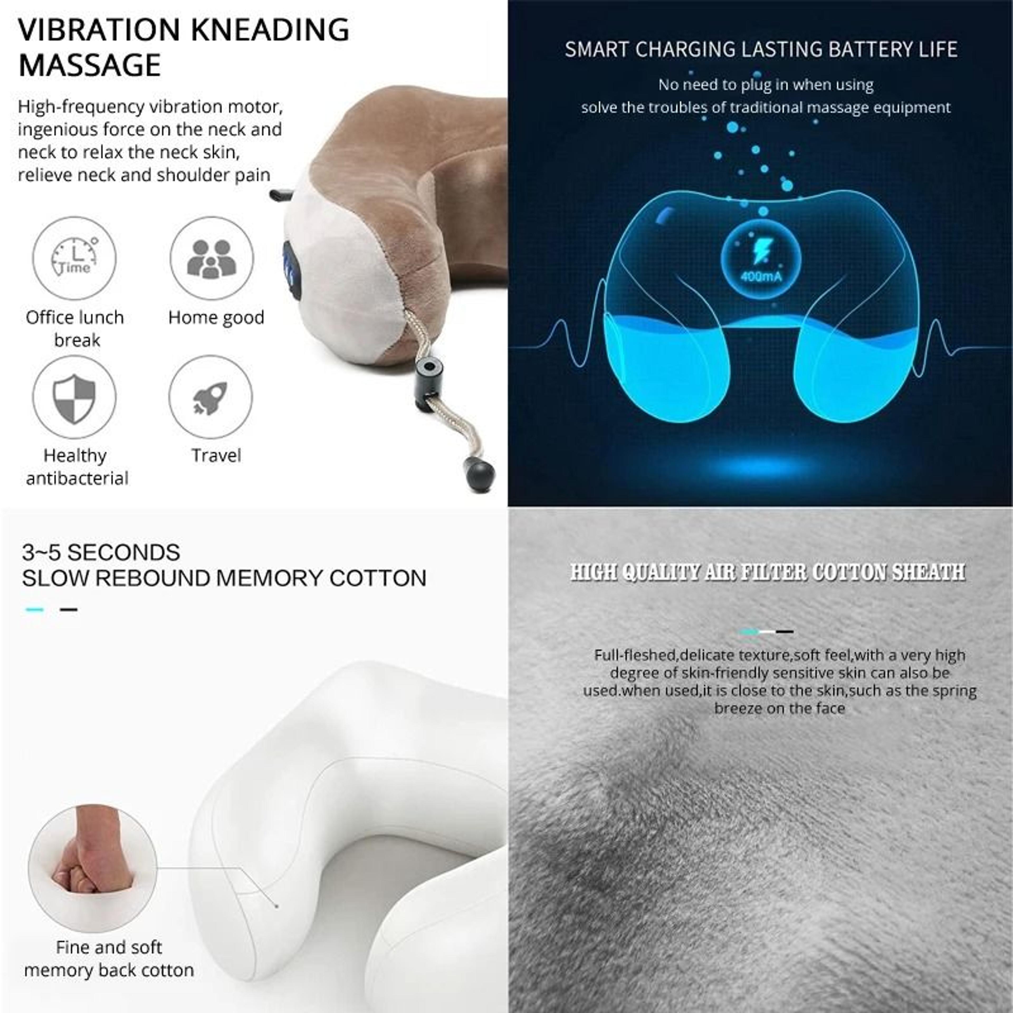 Portable U Shaped Electric Neck Massager Pillow For Neck Shoulder And Cervical Relaxation 6