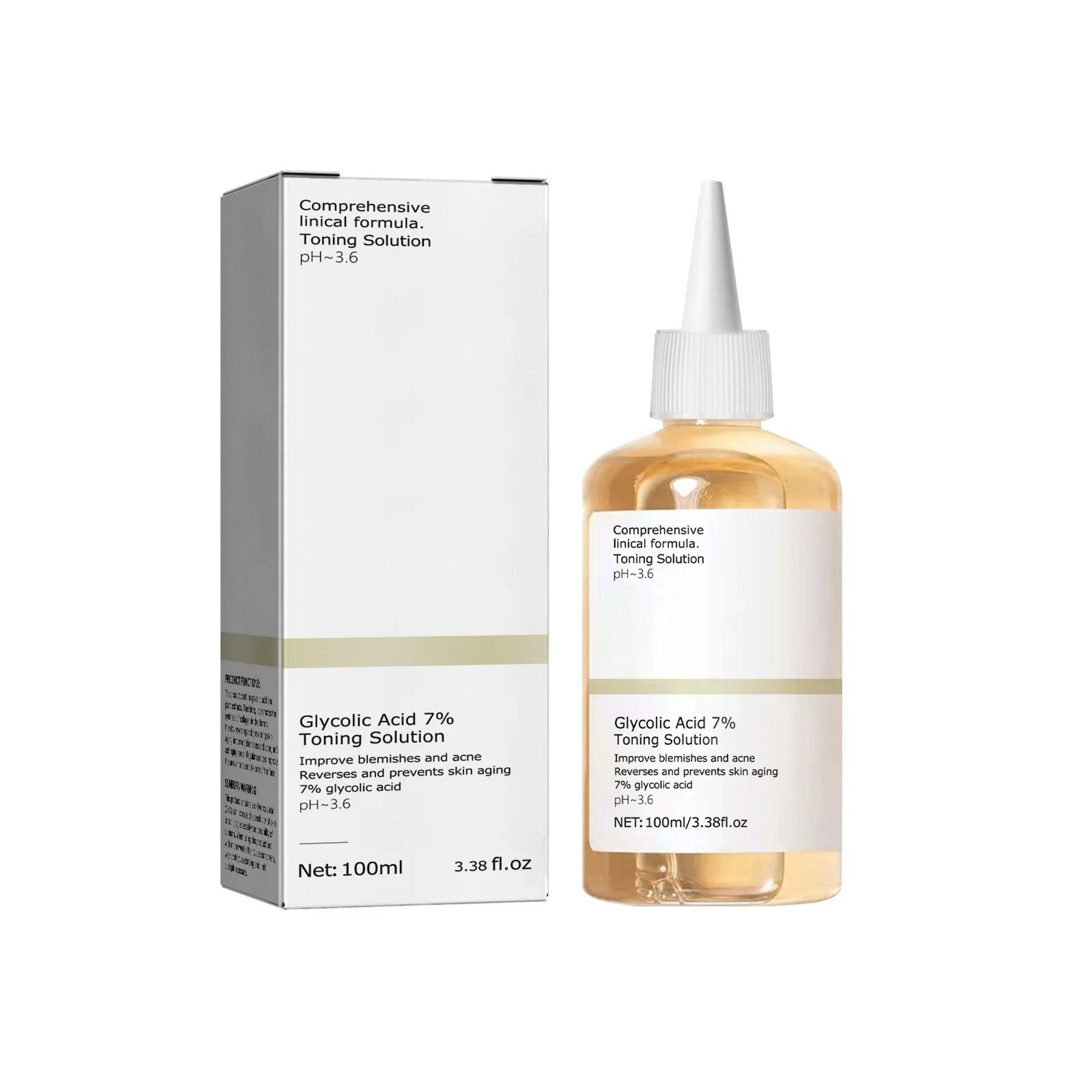 glycolic acid 7 percent toning solution for acne removal and skin rejuvenation 100ml