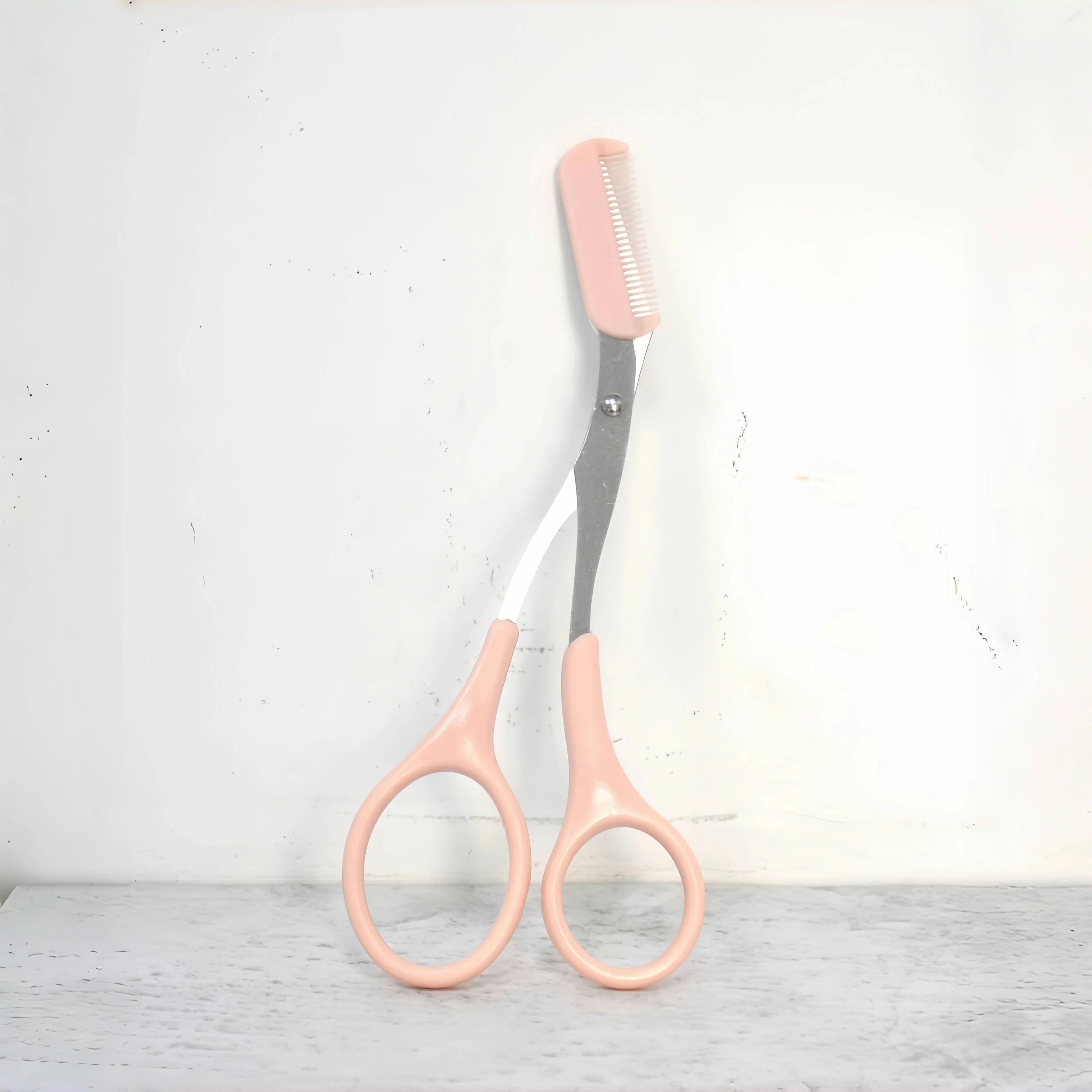 Eyebrow Trimming Scissors With BuiltIn Comb Stainless Steel Precision Grooming Tool 2