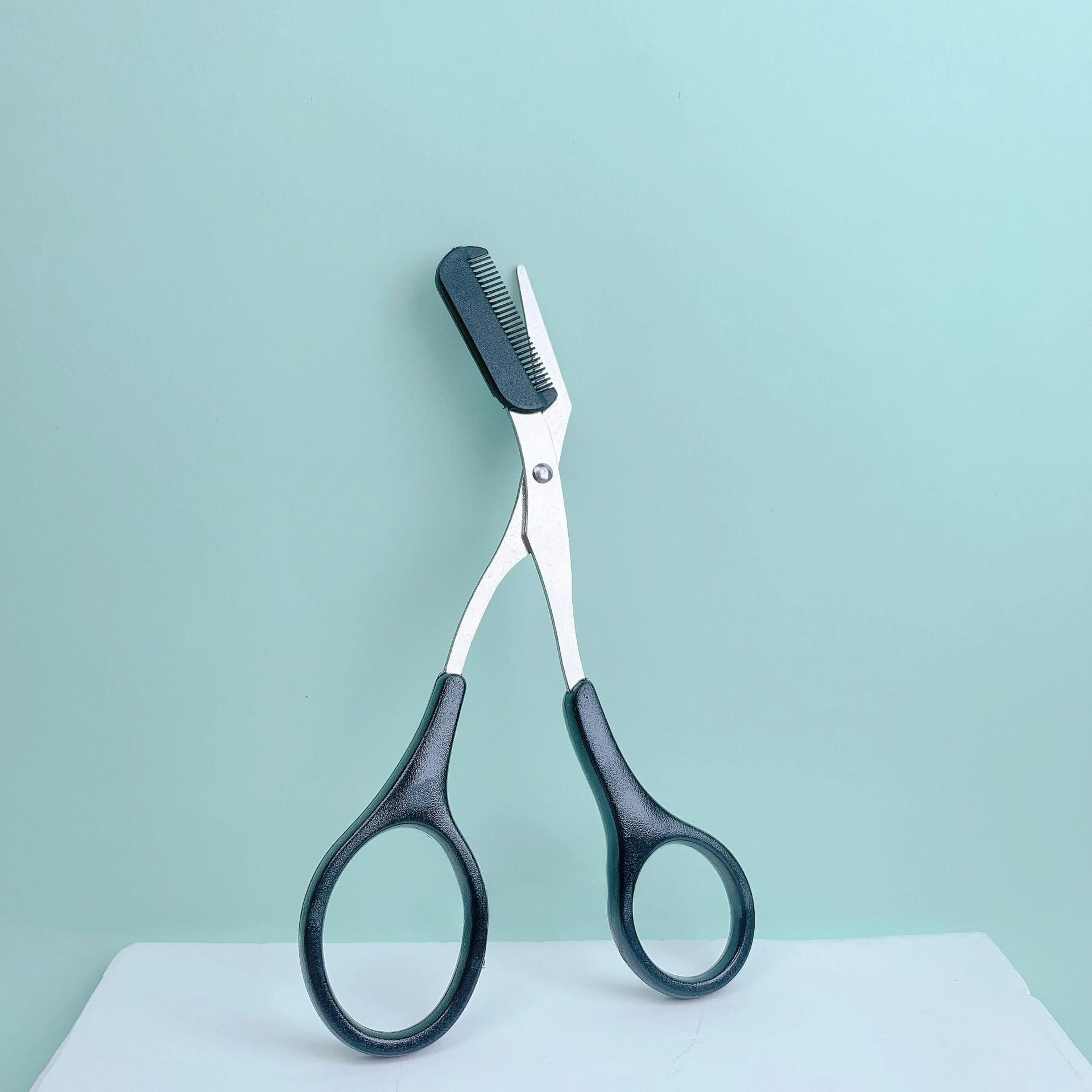 Eyebrow Trimming Scissors With BuiltIn Comb Stainless Steel Precision Grooming Tool 8