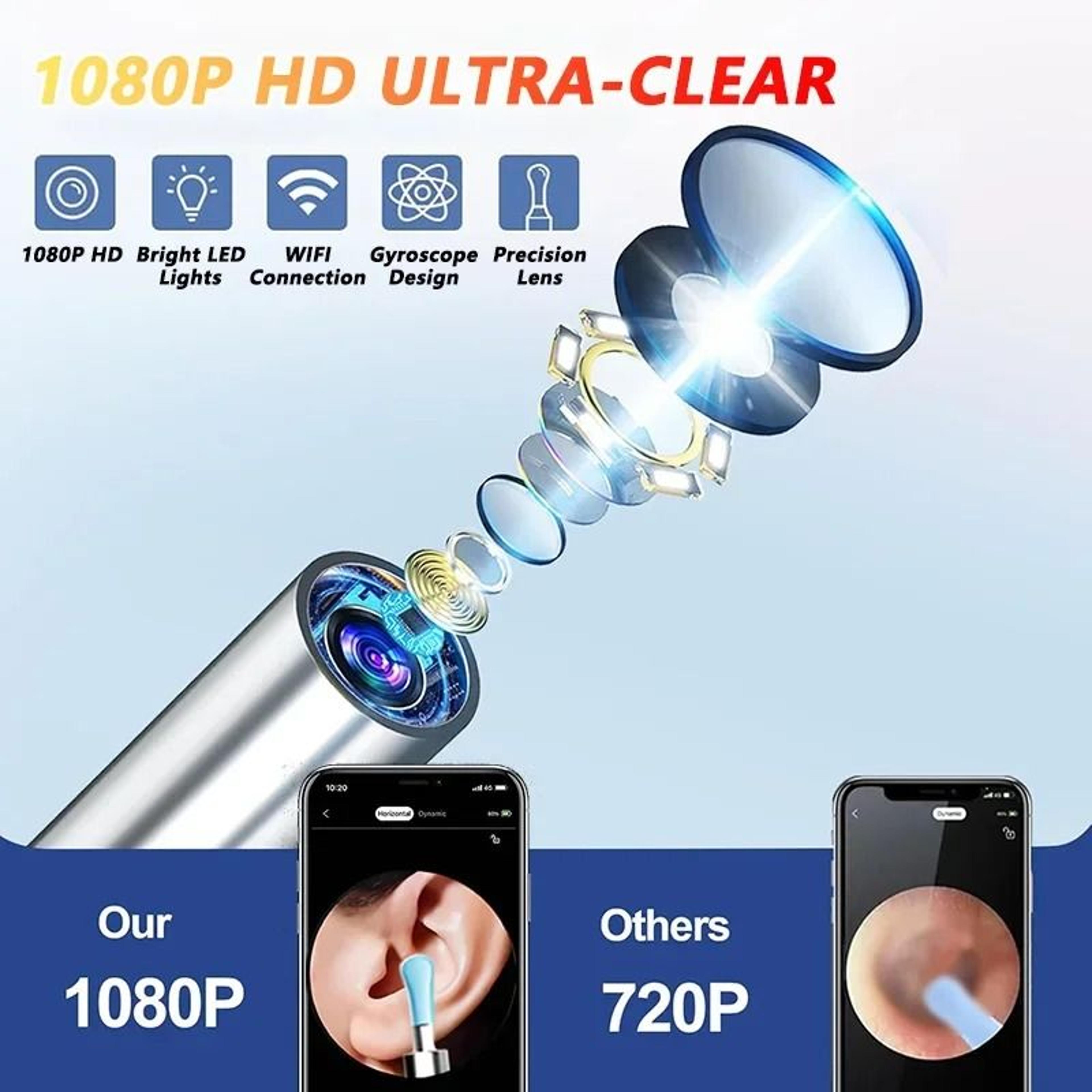 Visual Ear Wax Cleaner With HD Camera Safe Ear Cleaning Endoscope Tool With LED Light 5