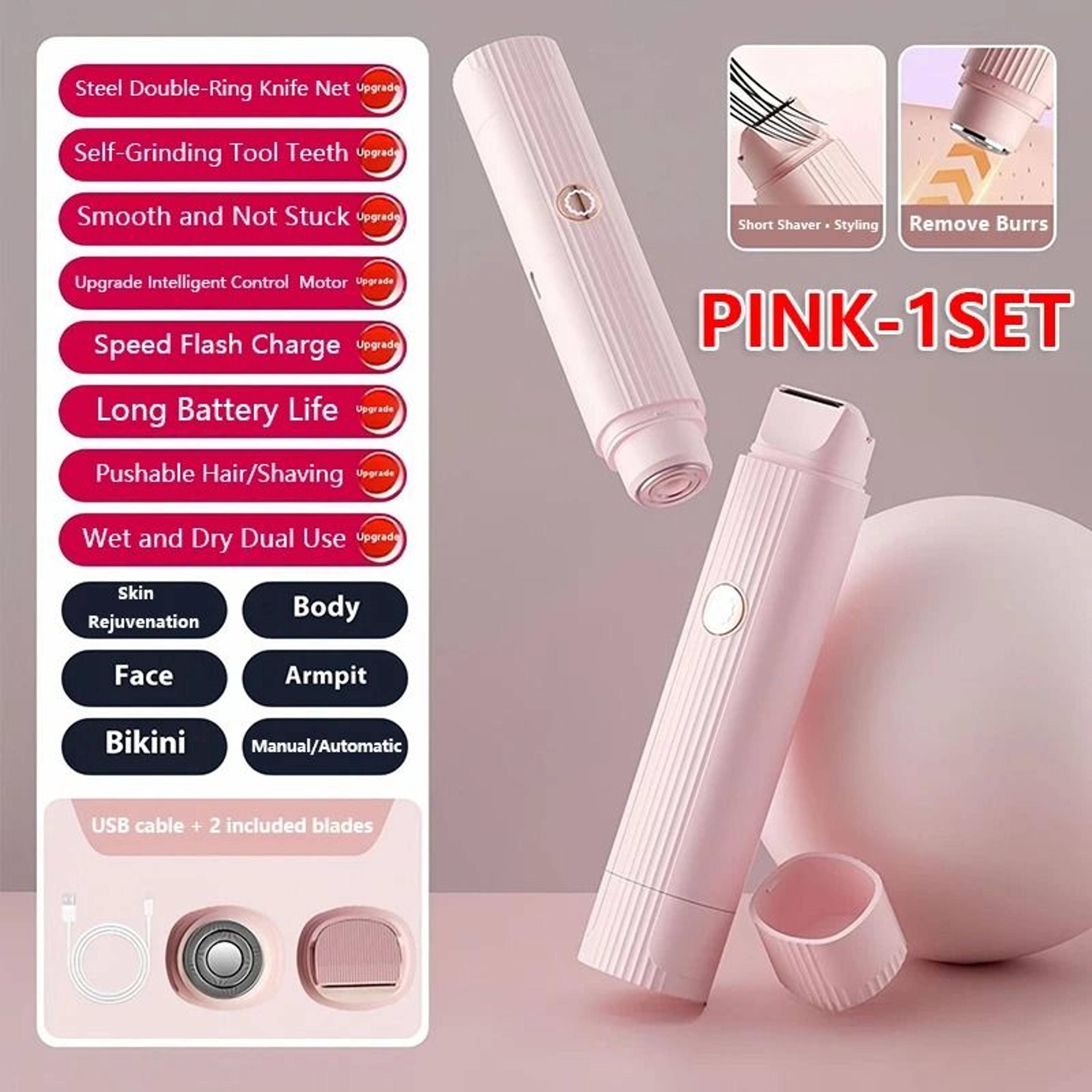 2in1 Electric Razor For Women Painless Hair Removal Rechargeable Body Trimmer And Shaver 7