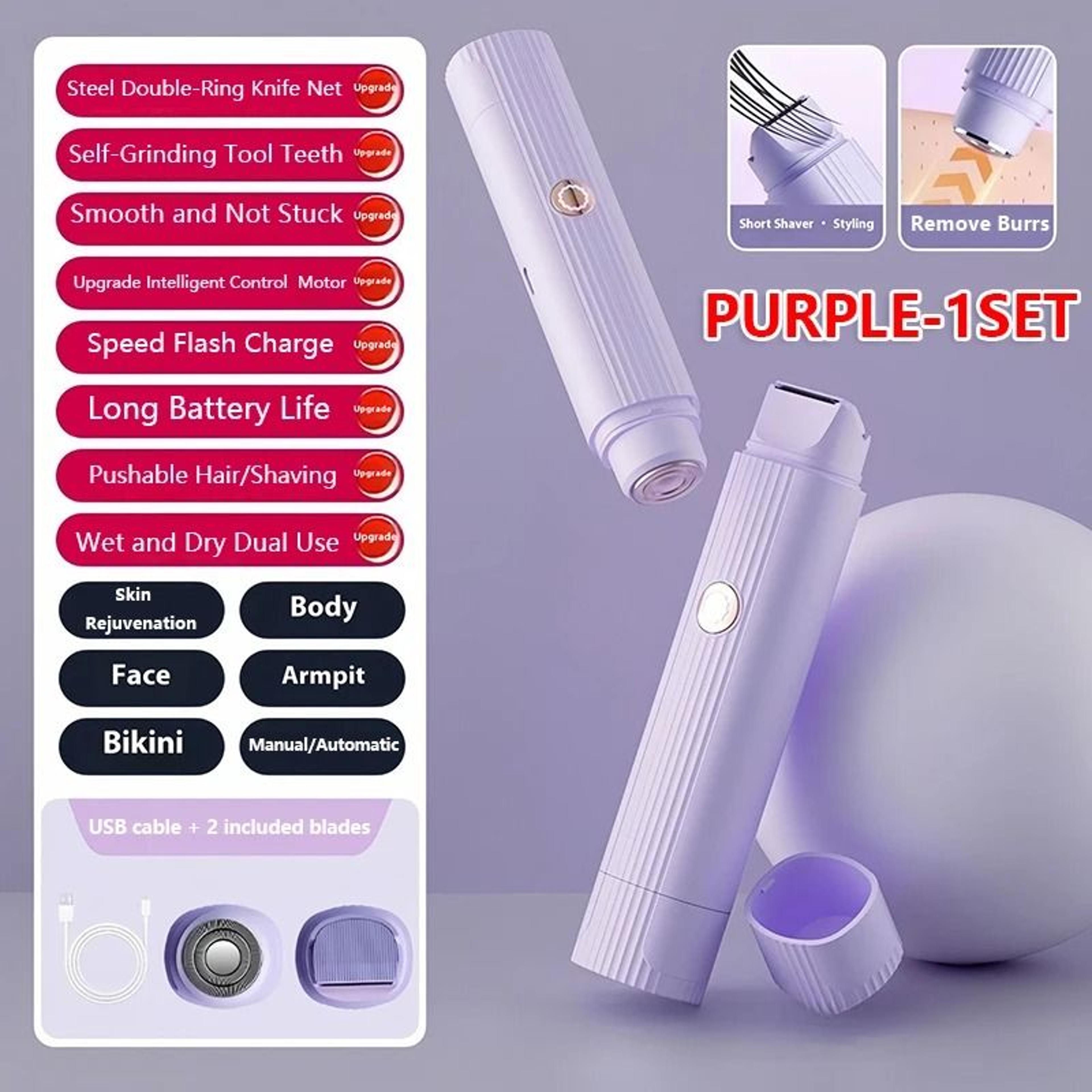 2in1 Electric Razor For Women Painless Hair Removal Rechargeable Body Trimmer And Shaver 8
