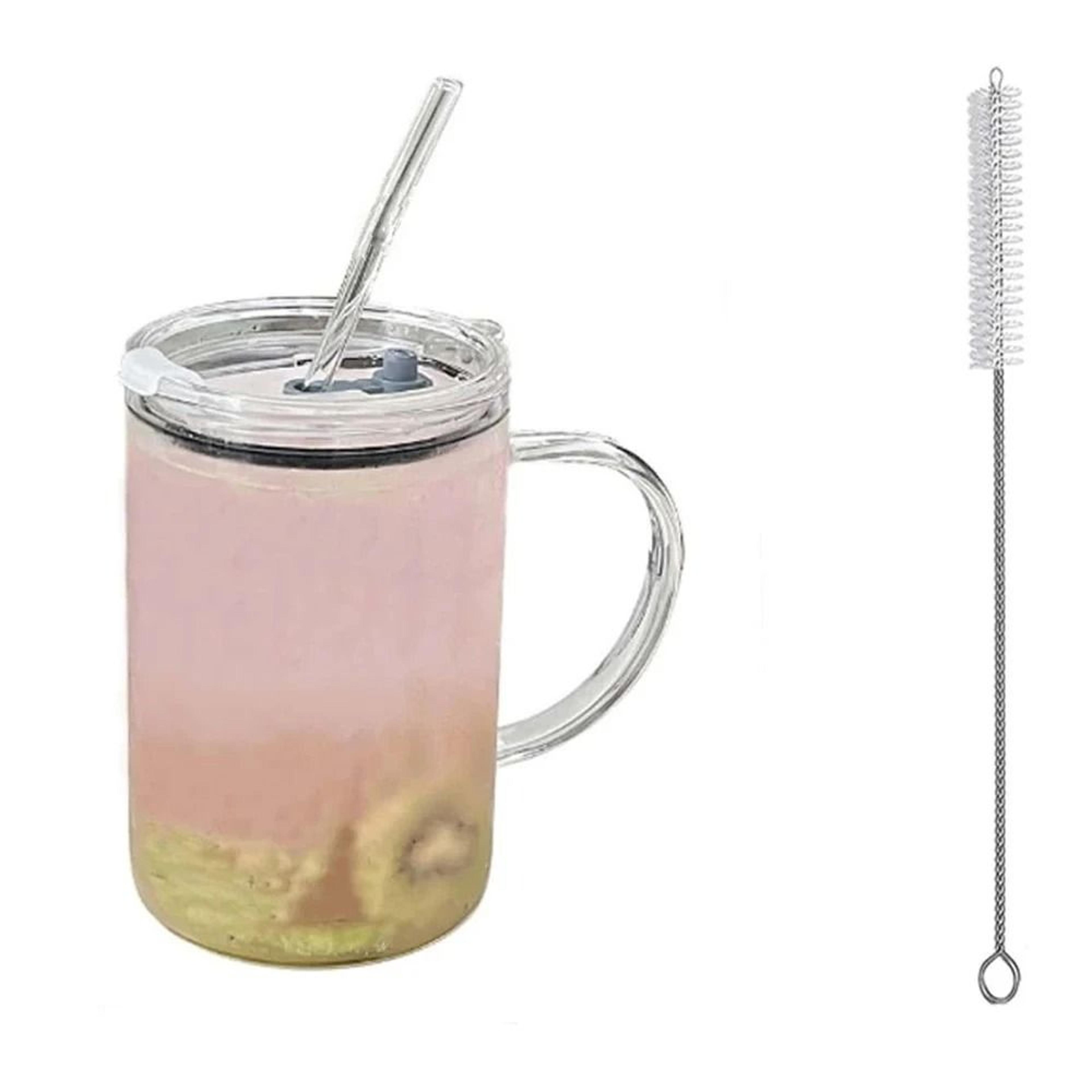 Large Glass Tumbler With Straw And Lid  1000ml Reusable Iced Coffee Cup For Hot And Cold Drinks 6