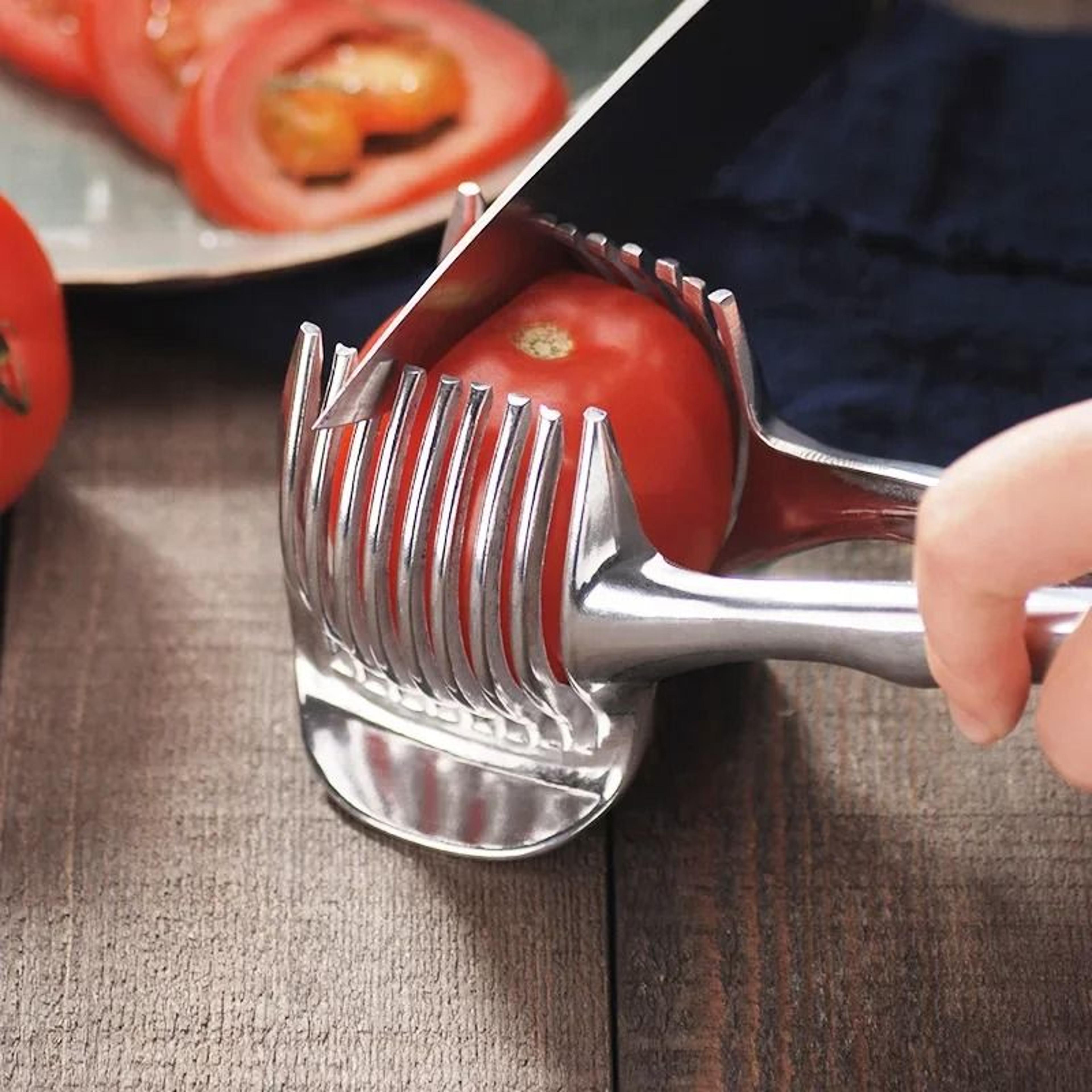 Stainless Steel Fruit And Vegetable Slicer Clip  Handheld Cutter For Lemons Tomatoes And Onions 7