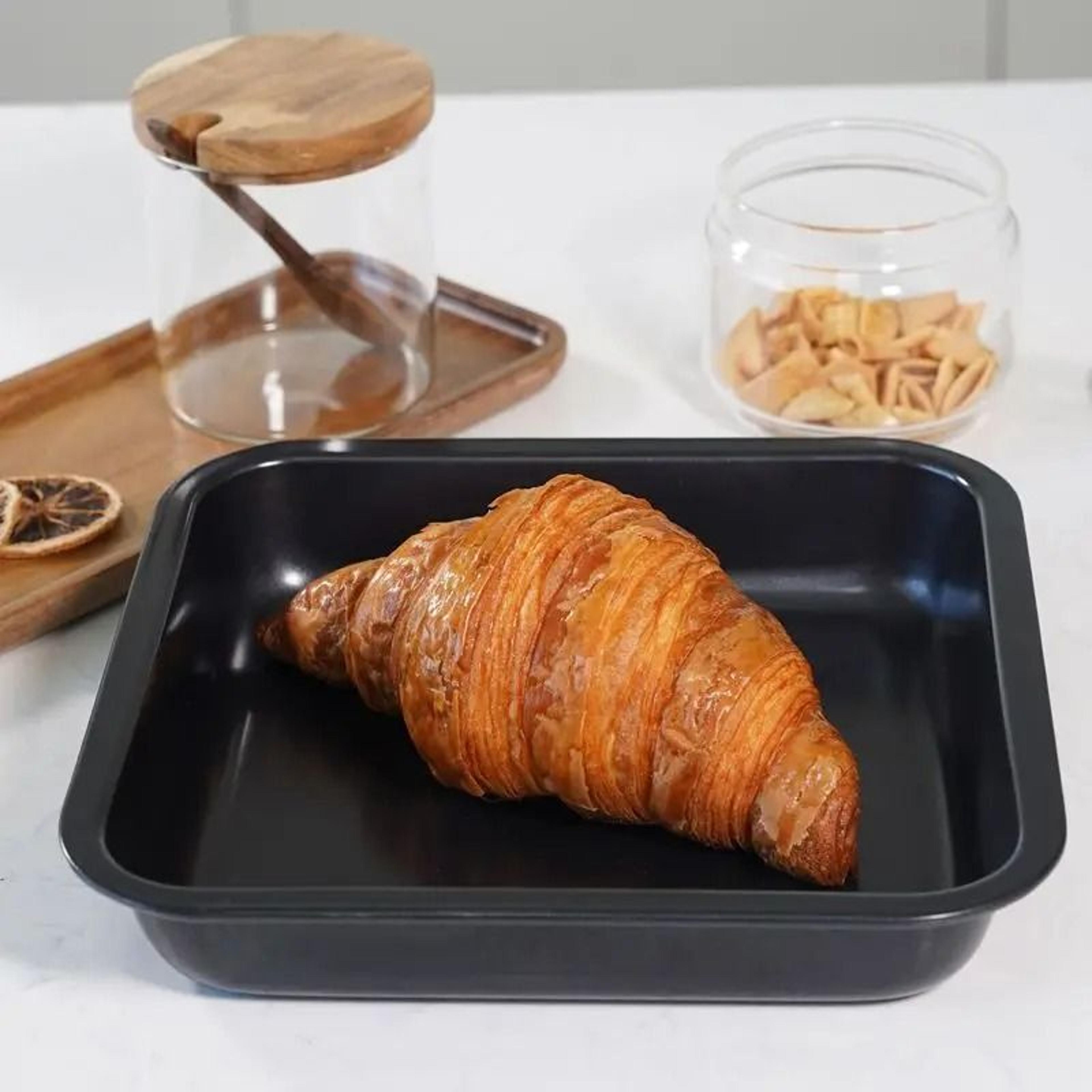 75 Inch Square Non Stick Baking Tray Carbon Steel Cake Bread Toast Pan 2