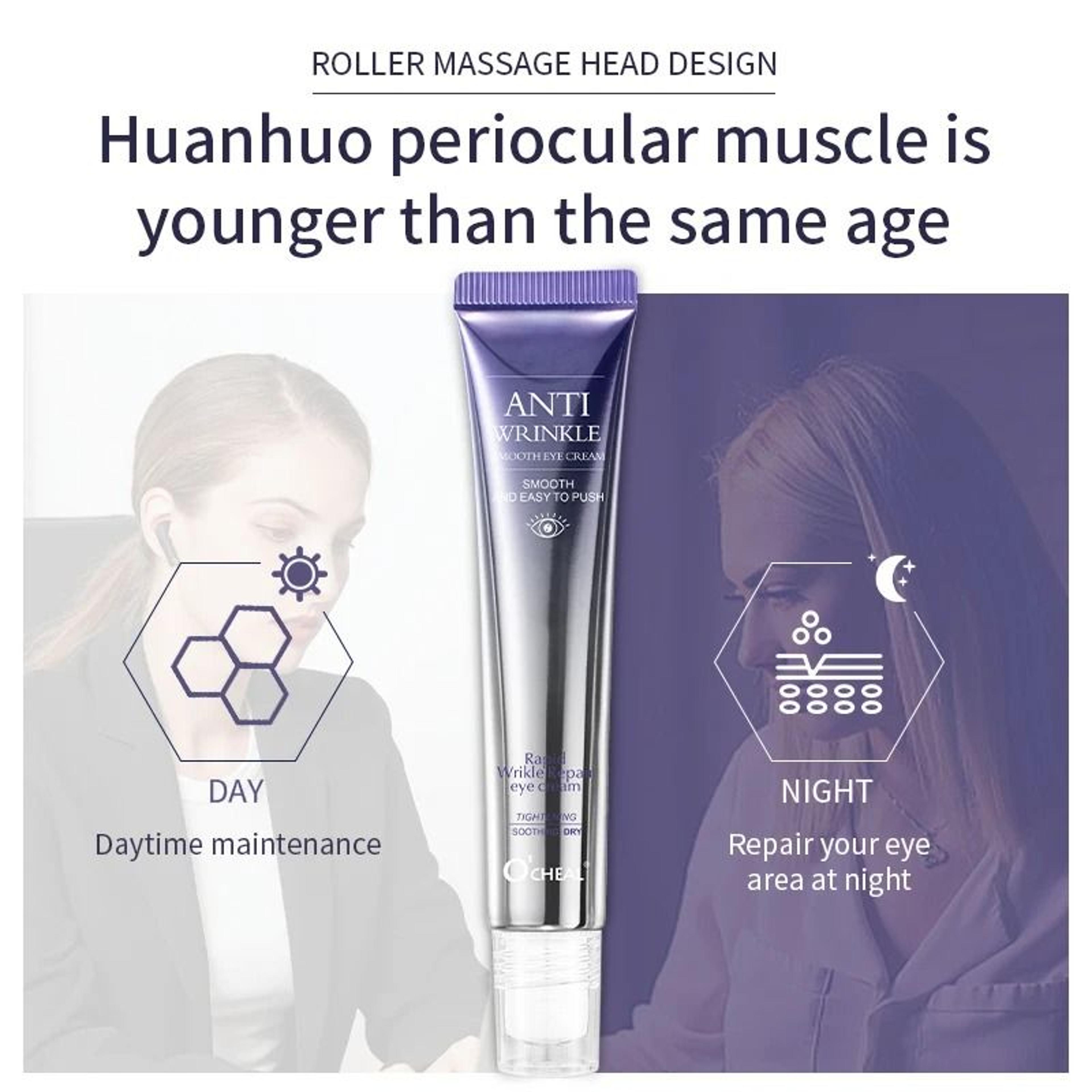 Anti Wrinkle And Dark Circle Eye Cream Roller Massager With Hyaluronic Acid 2