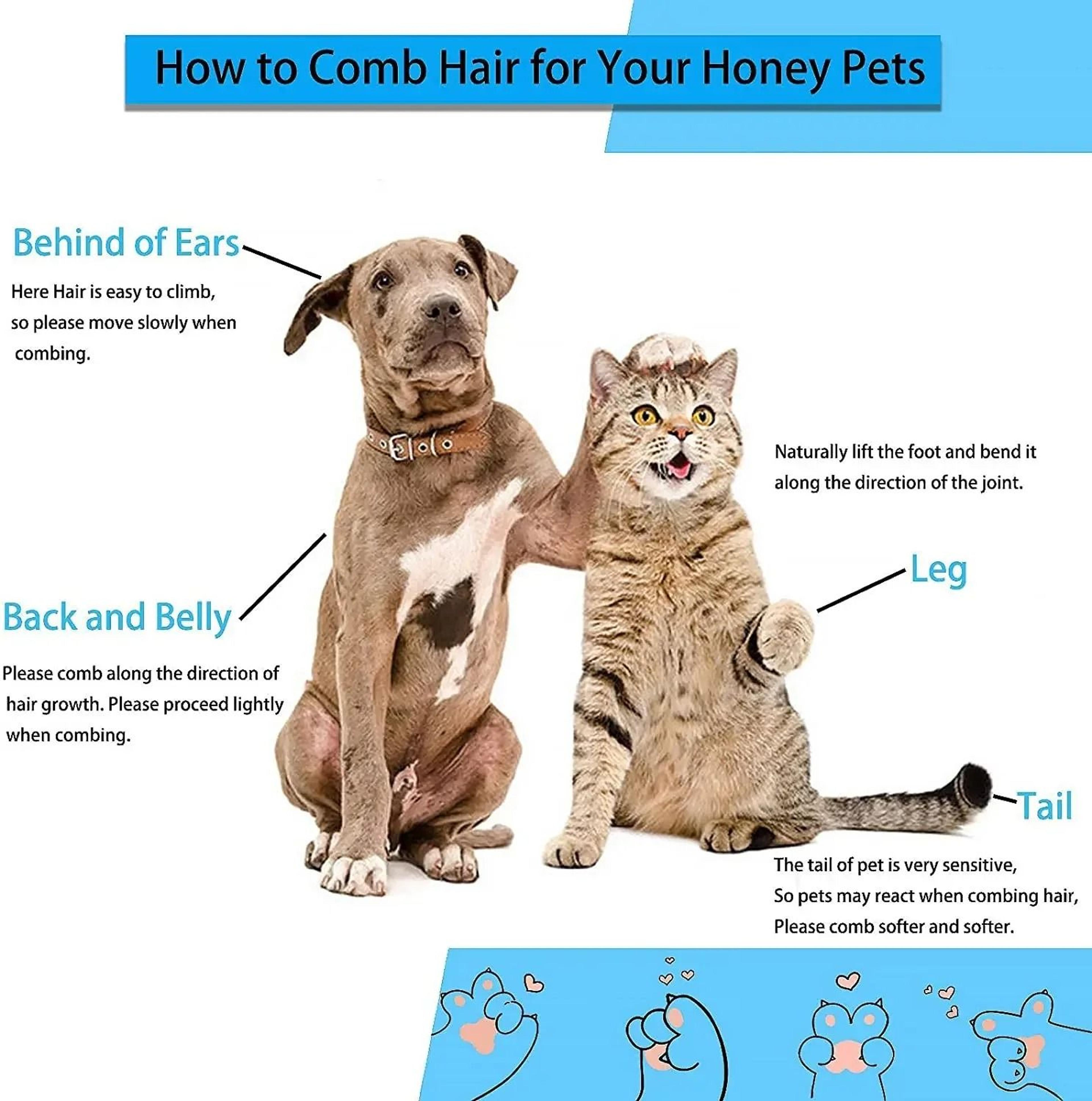 Pet Hair Grooming Brush For Dogs And Cats 4