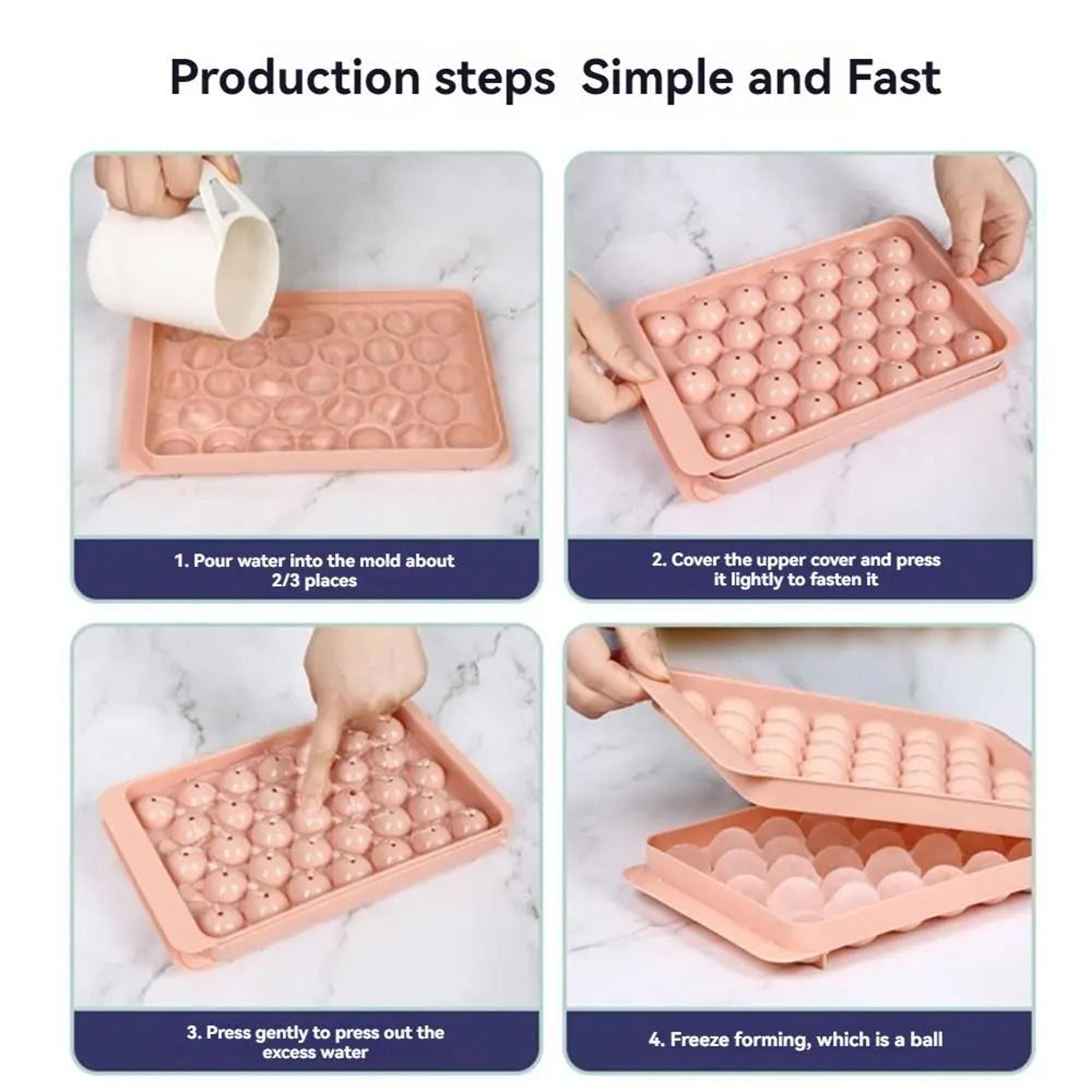 3D Round Ice Cube Tray With Lid 4