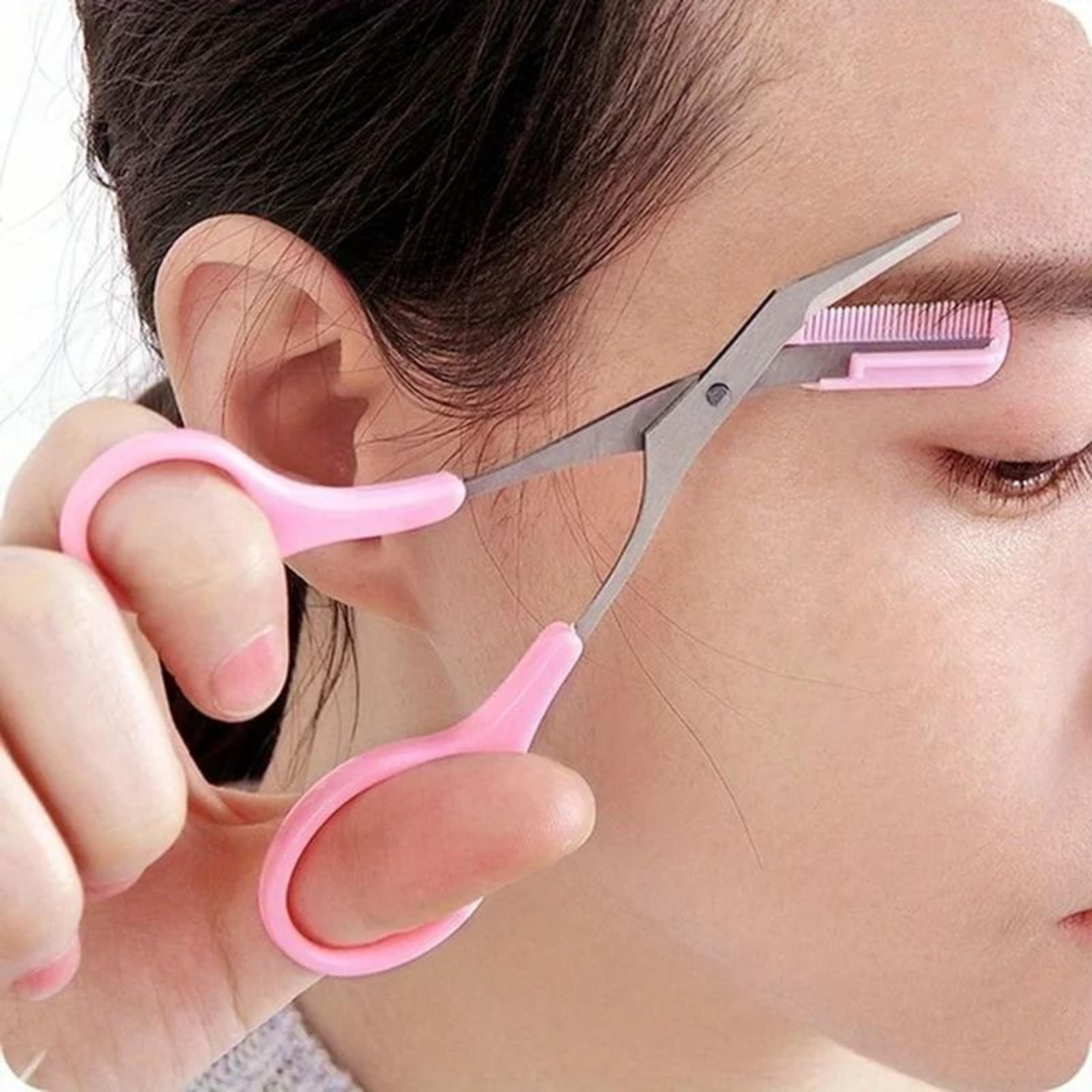 Stainless Steel Eyebrow Trimming Scissors With Comb For Precise Eyebrow Shaping 0