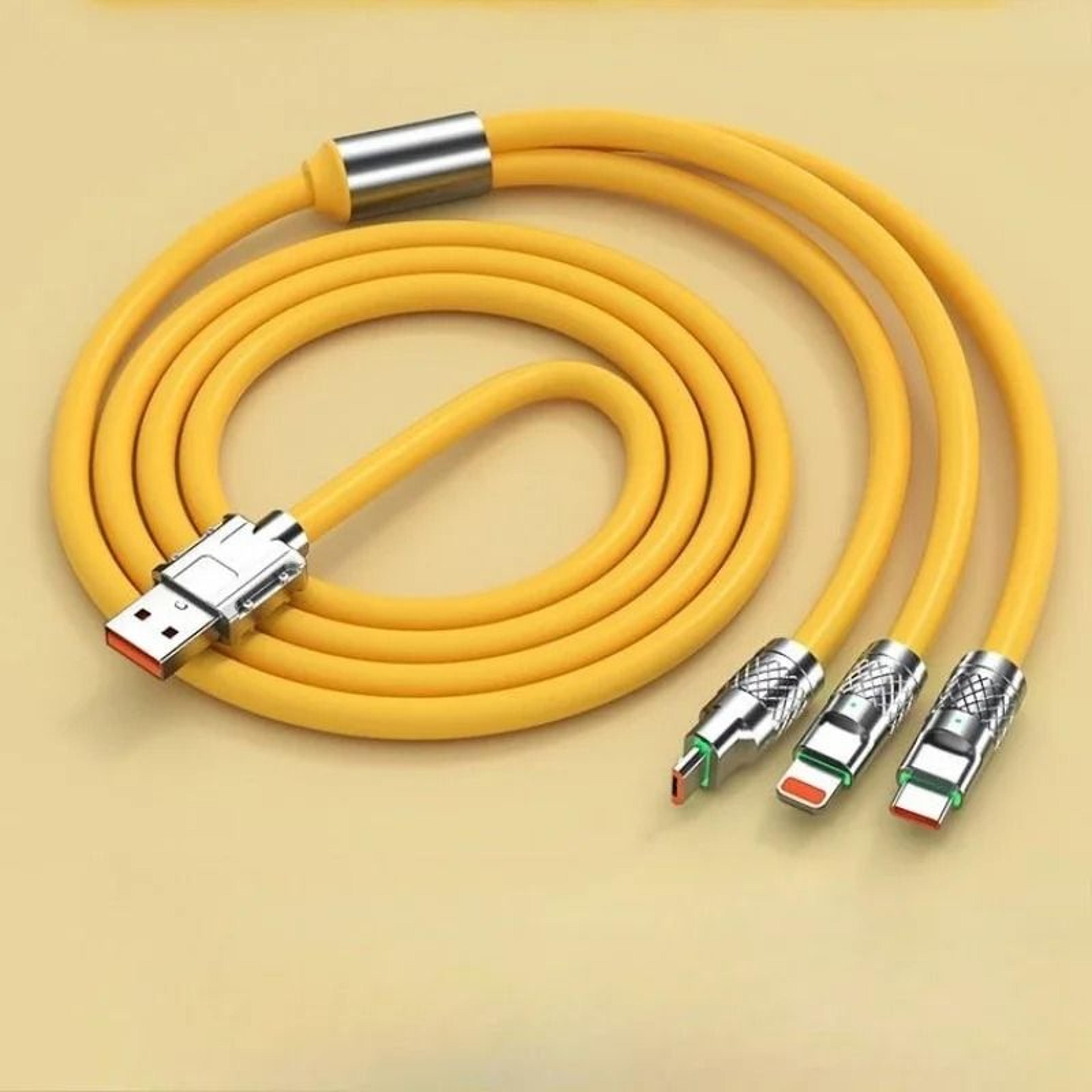 3in1 USB Fast Charging Cable MultiPort 6A 120W Data Cord For Phones Devices 11