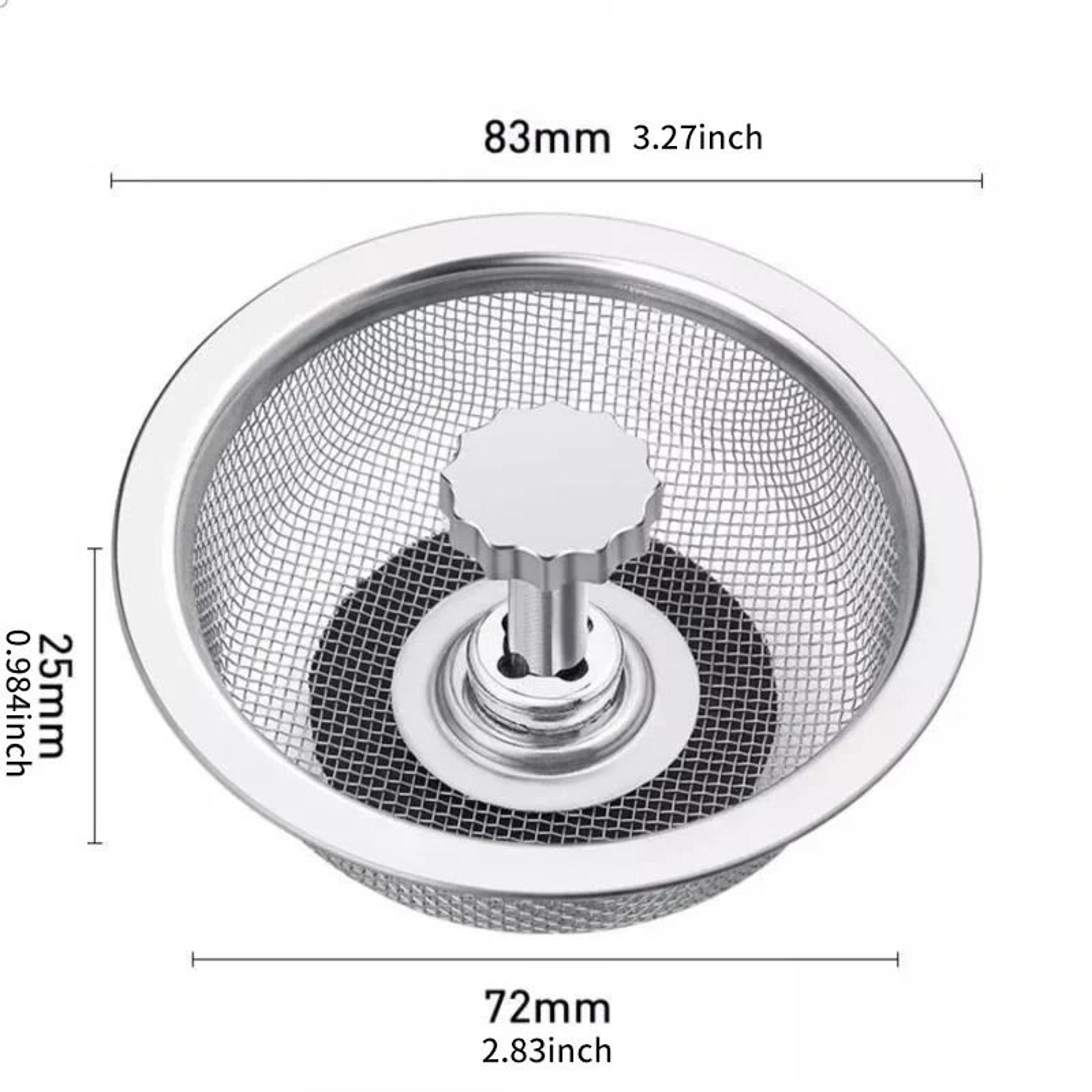 Stainless Steel Sink Filter Stopper  2in1 Drain Strainer Plug With Handle For Kitchen And Washbasin 6