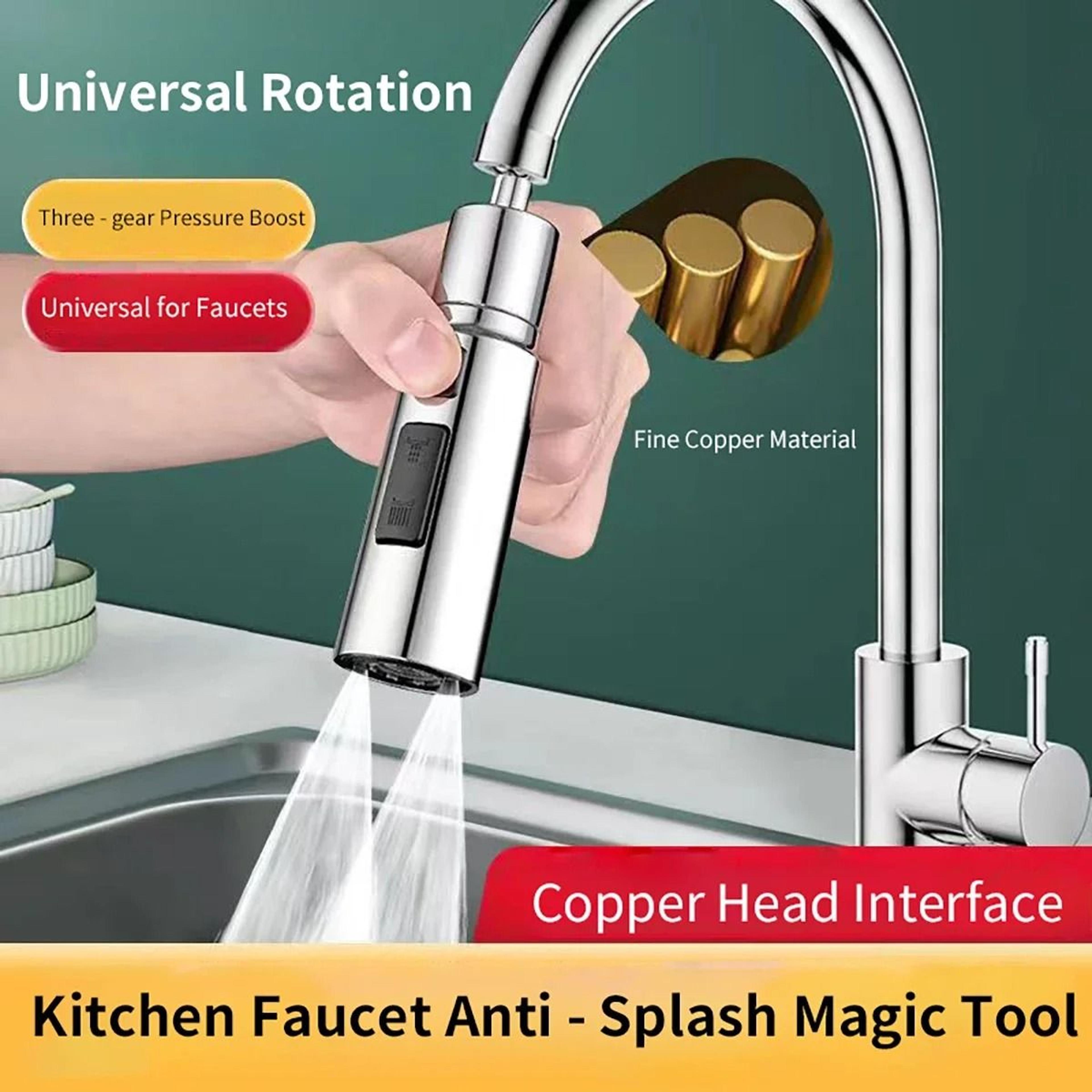 Universal 720 Degree Swivel Kitchen Faucet Sprayer Three Mode Adjustable Water Flow Tap Extender Wi 2