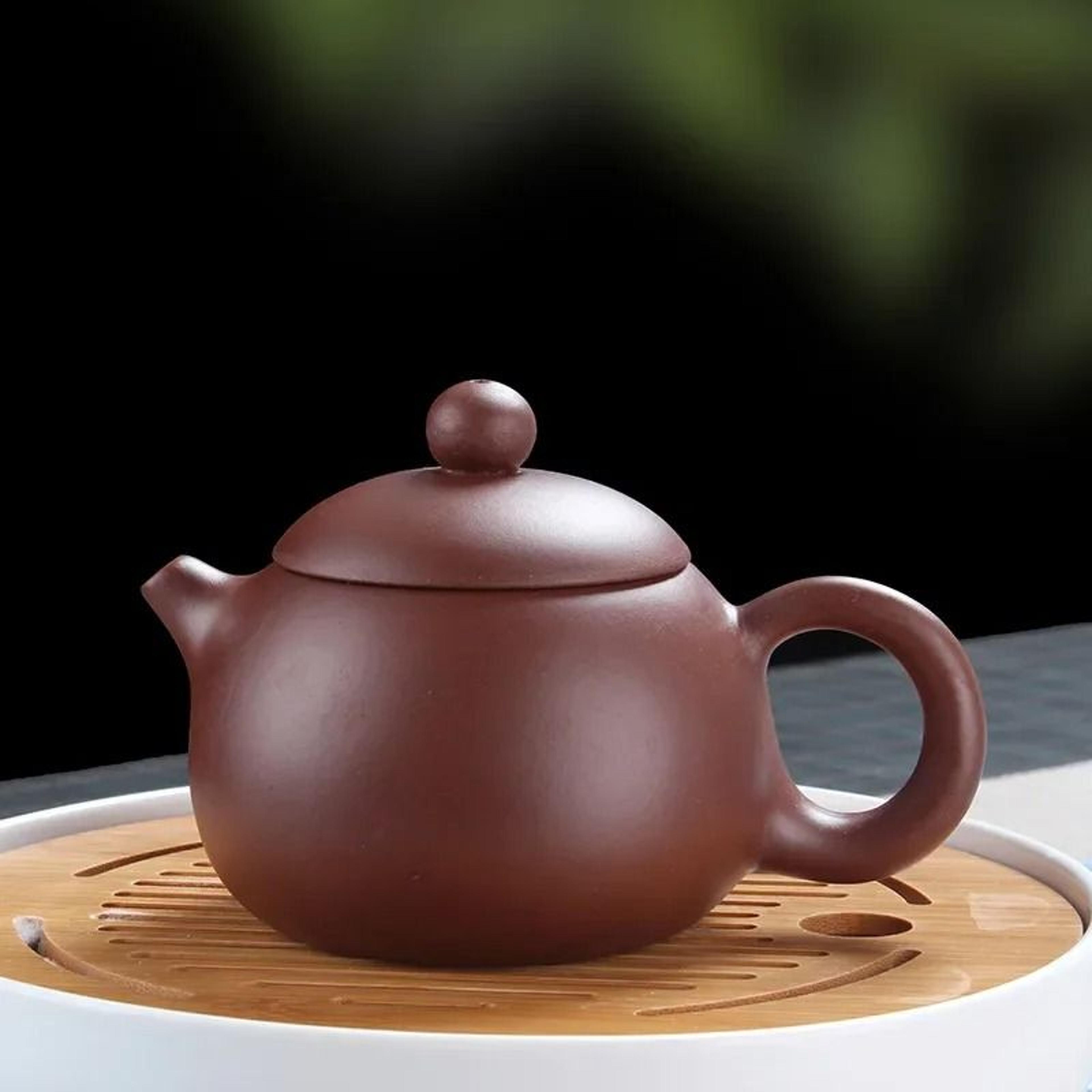 Yixing Clay Teapot Handmade Chinese Purple Clay Kettle For Tea Brewing 200ml 4