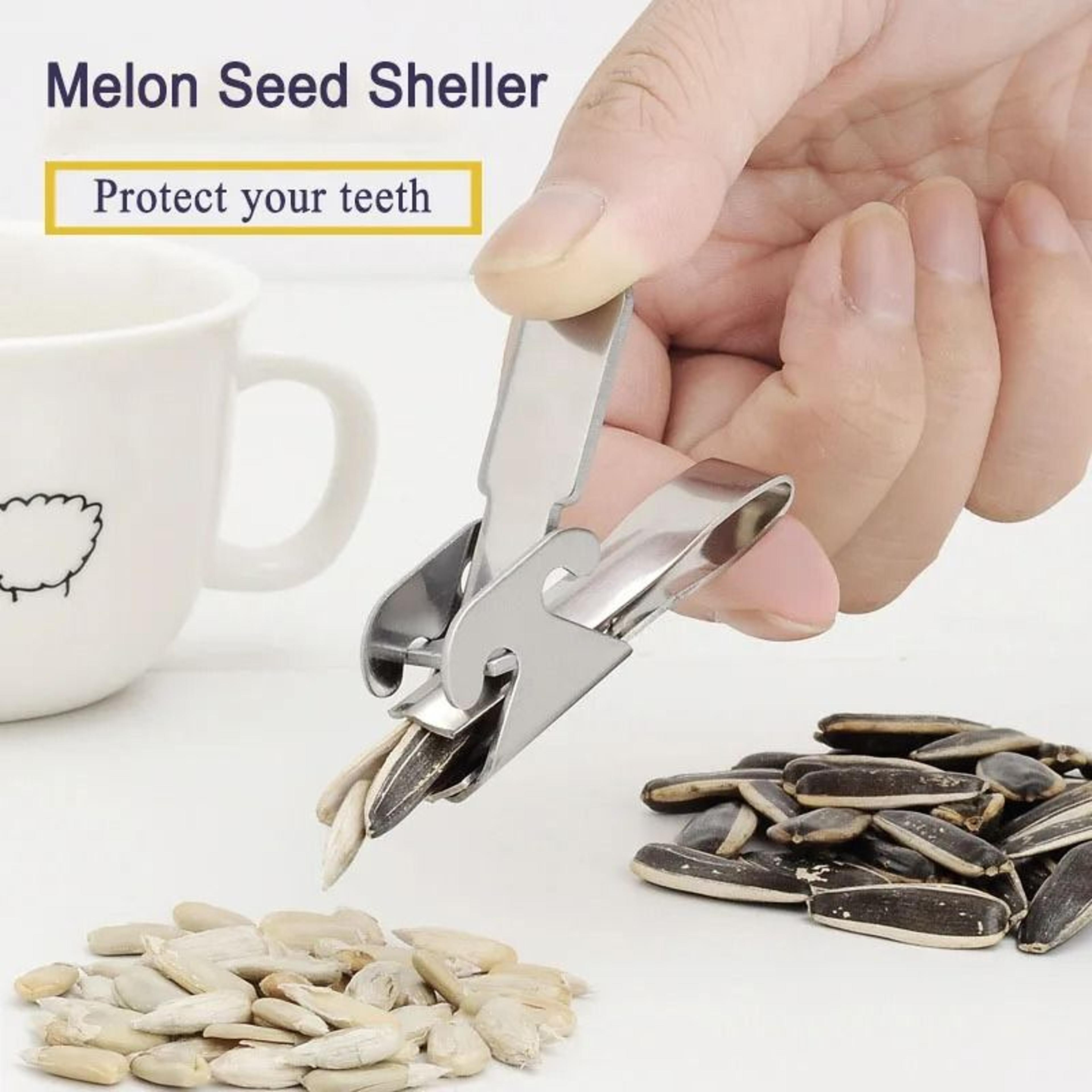 Stainless Steel Sheller Nuts Crackers Opener Pistachio Walnut Plier Clamp Peel Watermelon Melon See 7