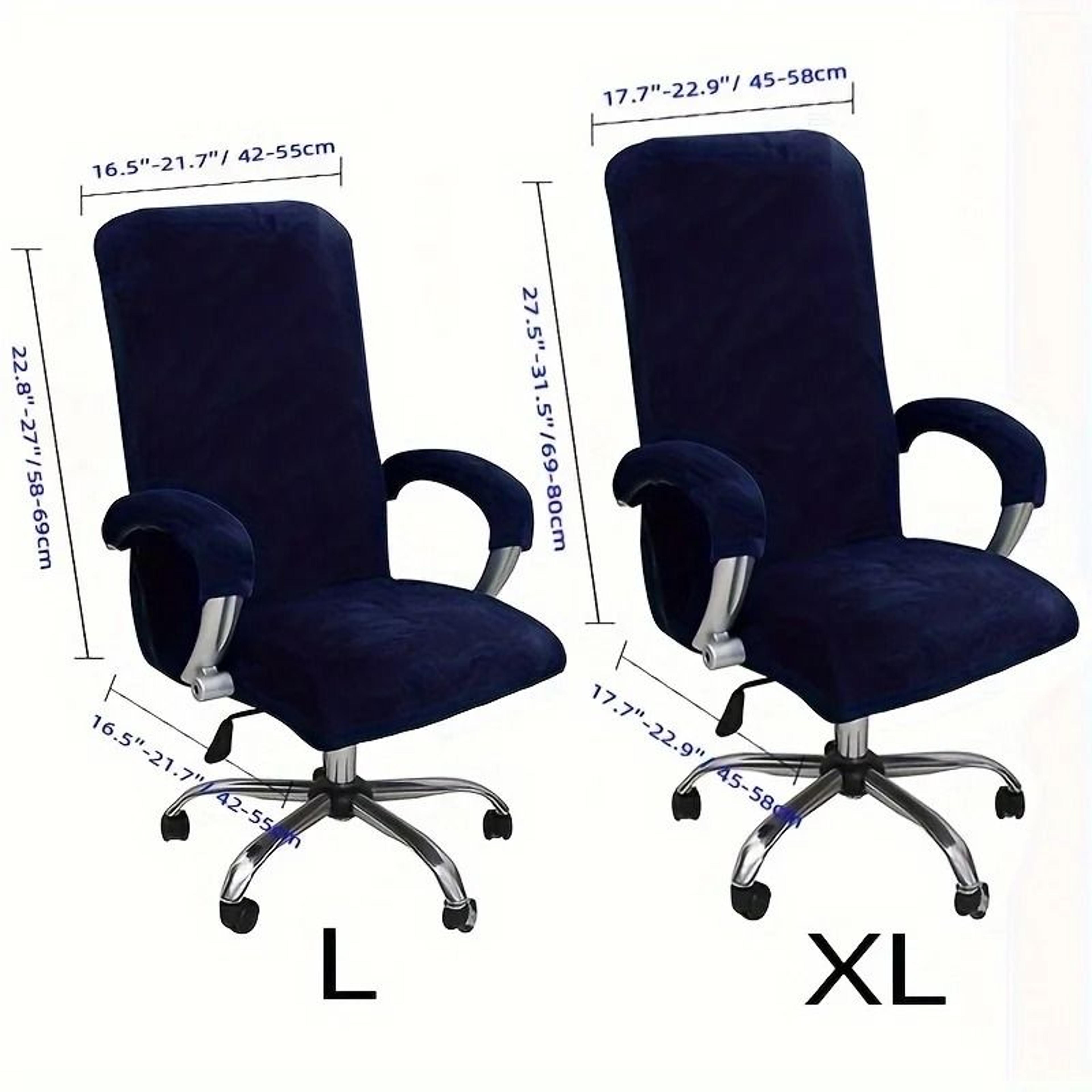 Velvet Stretch Office Chair Cover Set With Armrest Covers 1