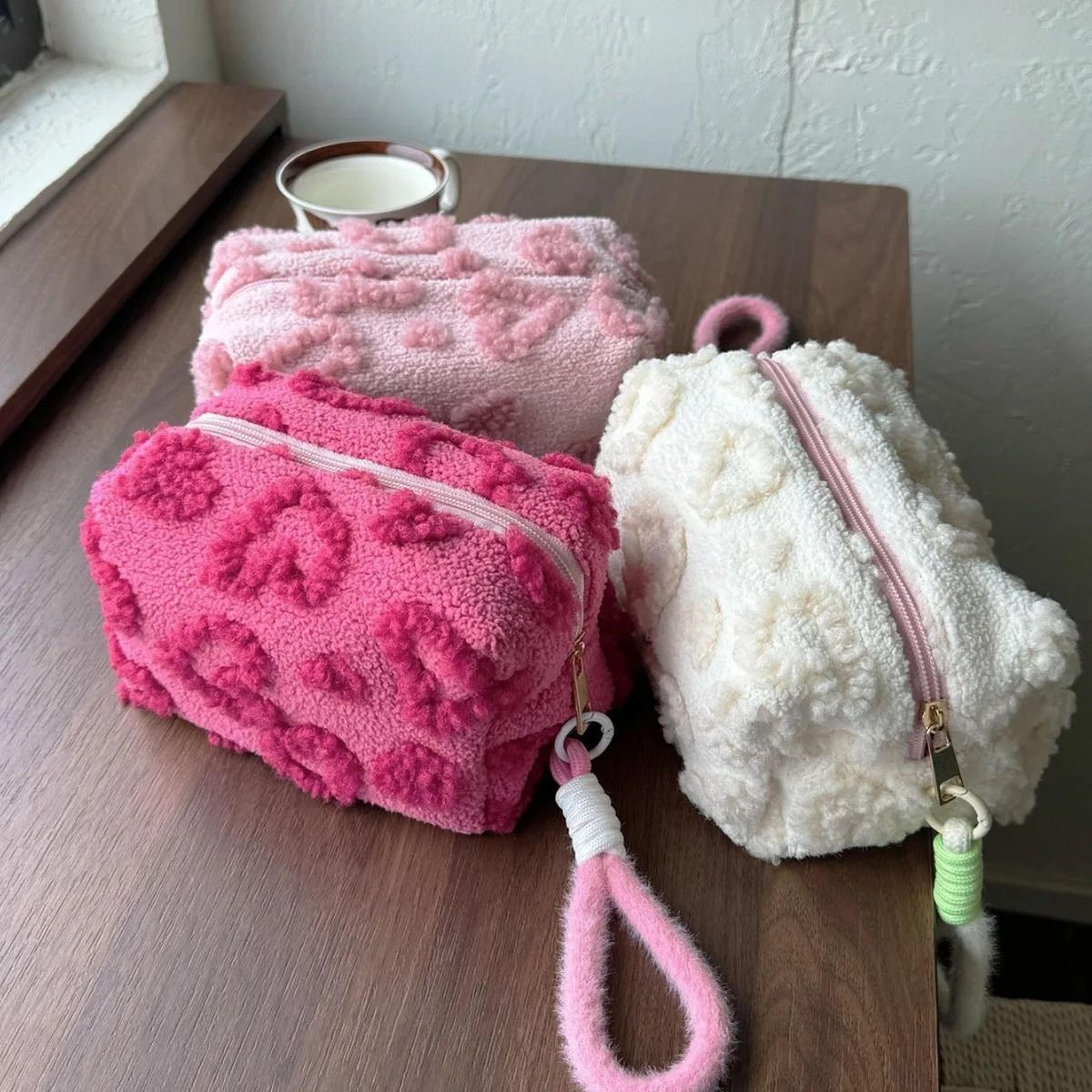Plush Travel Makeup Bag With Handle 0
