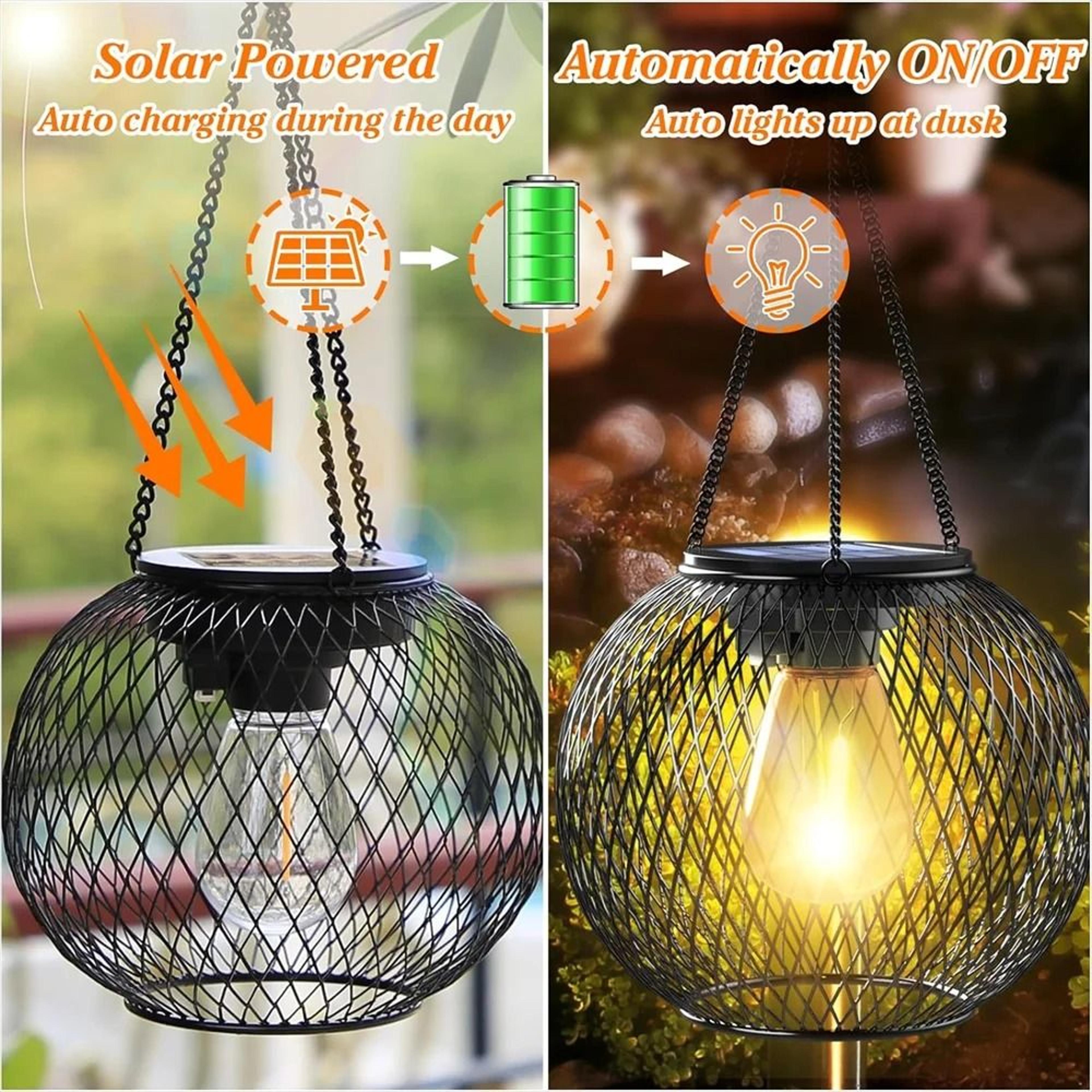 Solar Hanging Lantern Lights For Outdoor Garden 3