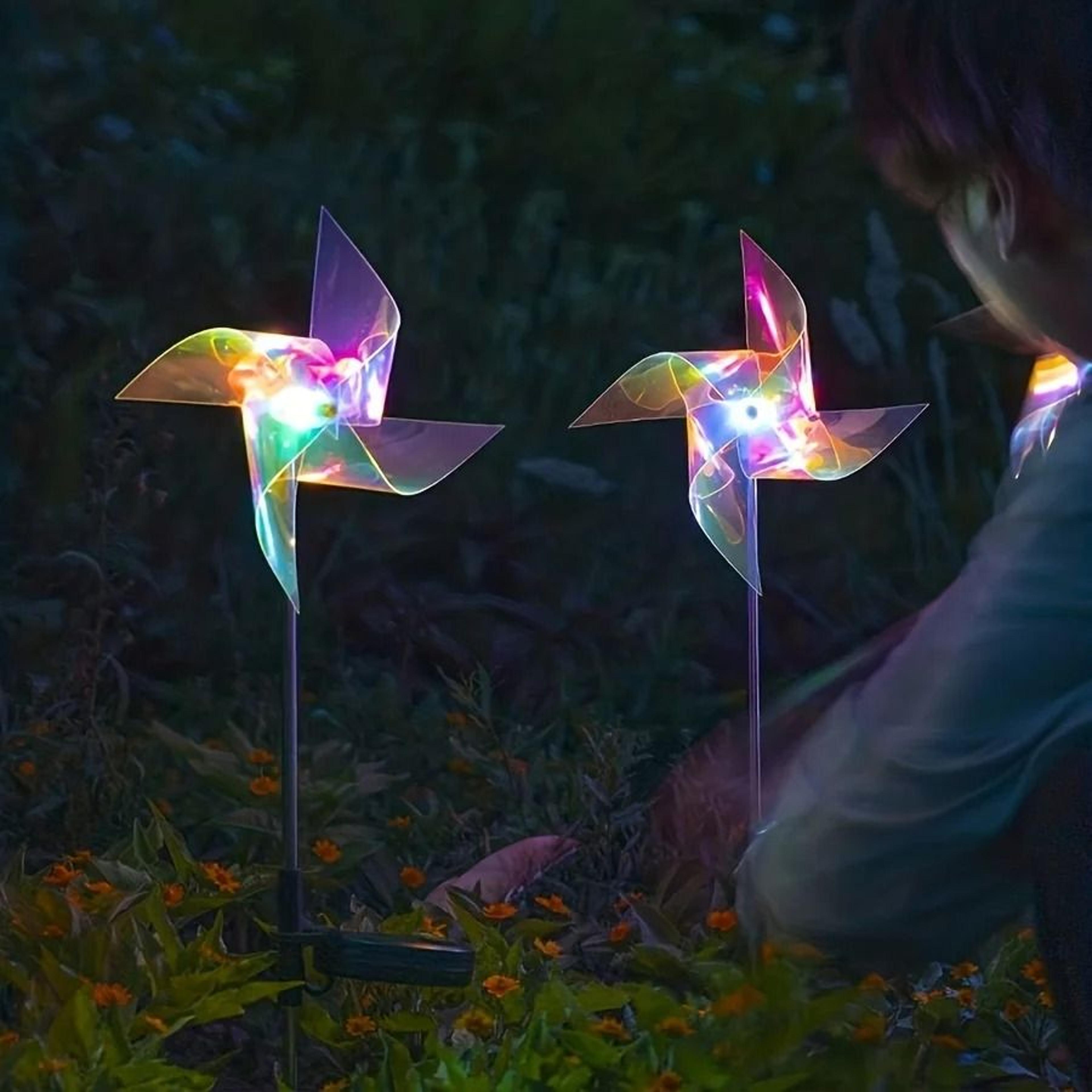 SolarPowered LED Windmill Light  Waterproof Outdoor Garden Decoration 1