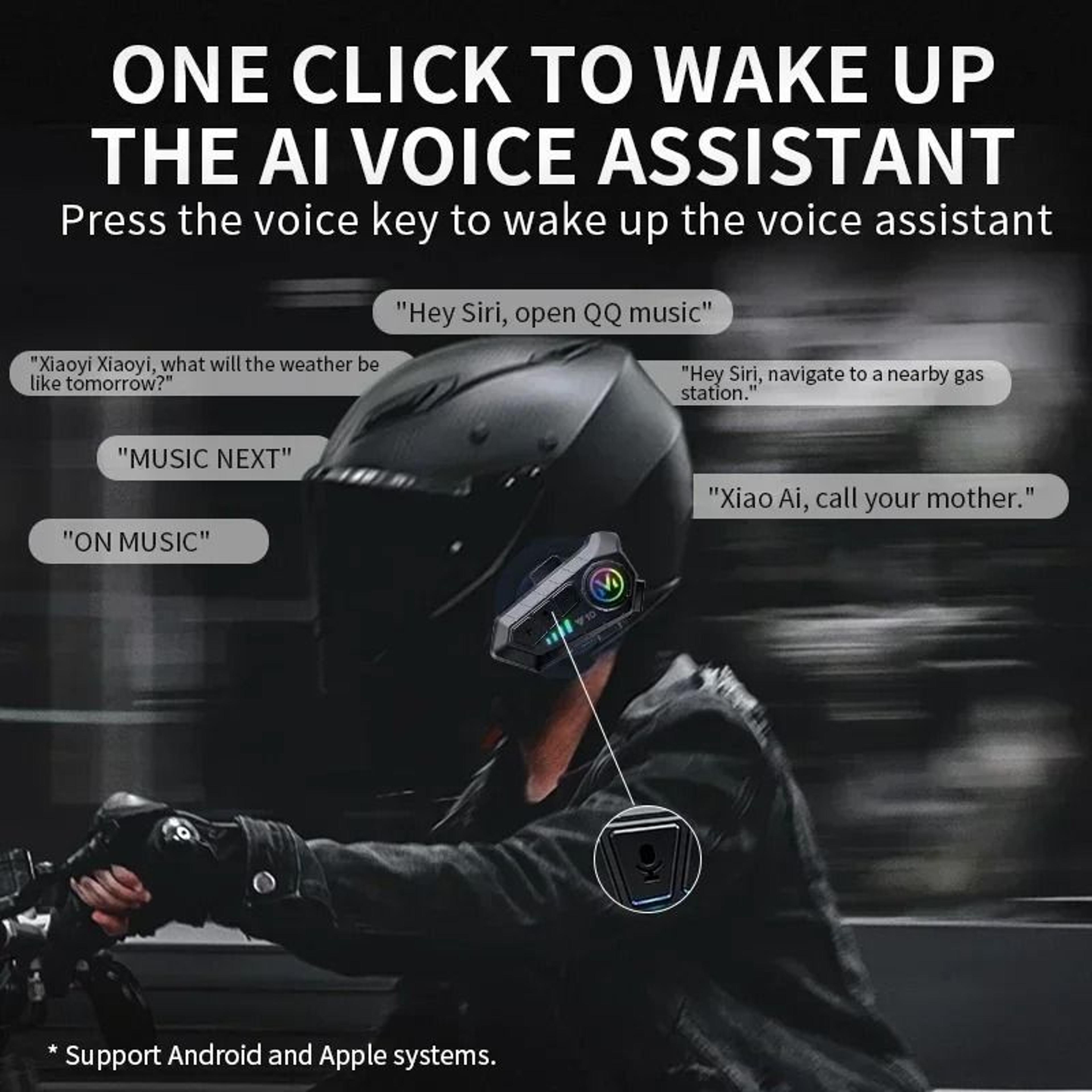 Motorcycle Bluetooth Helmet Headset Waterproof HandsFree Earphone 5