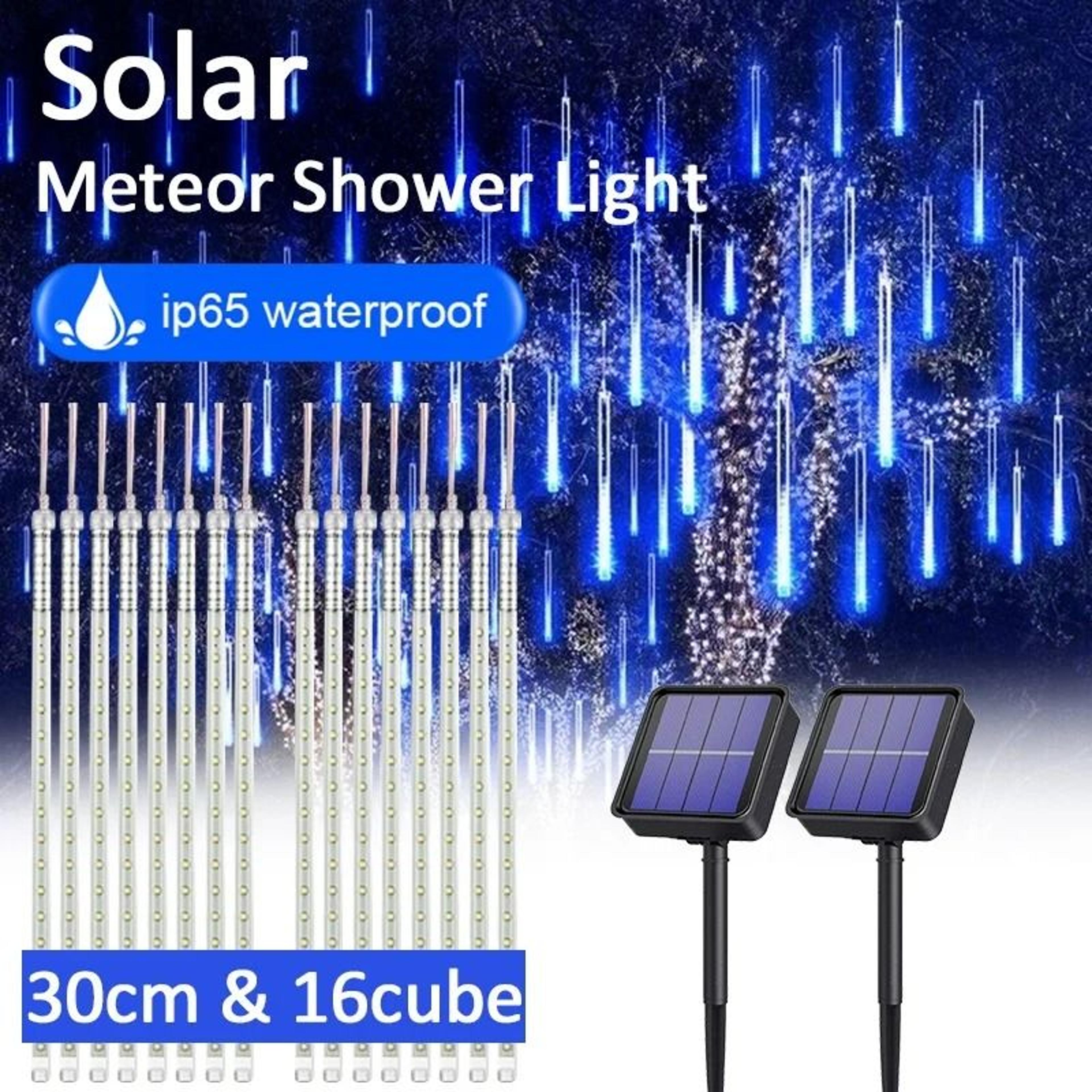 Solar Meteor Shower Rain Lights For Garden And Holiday Decoration 0