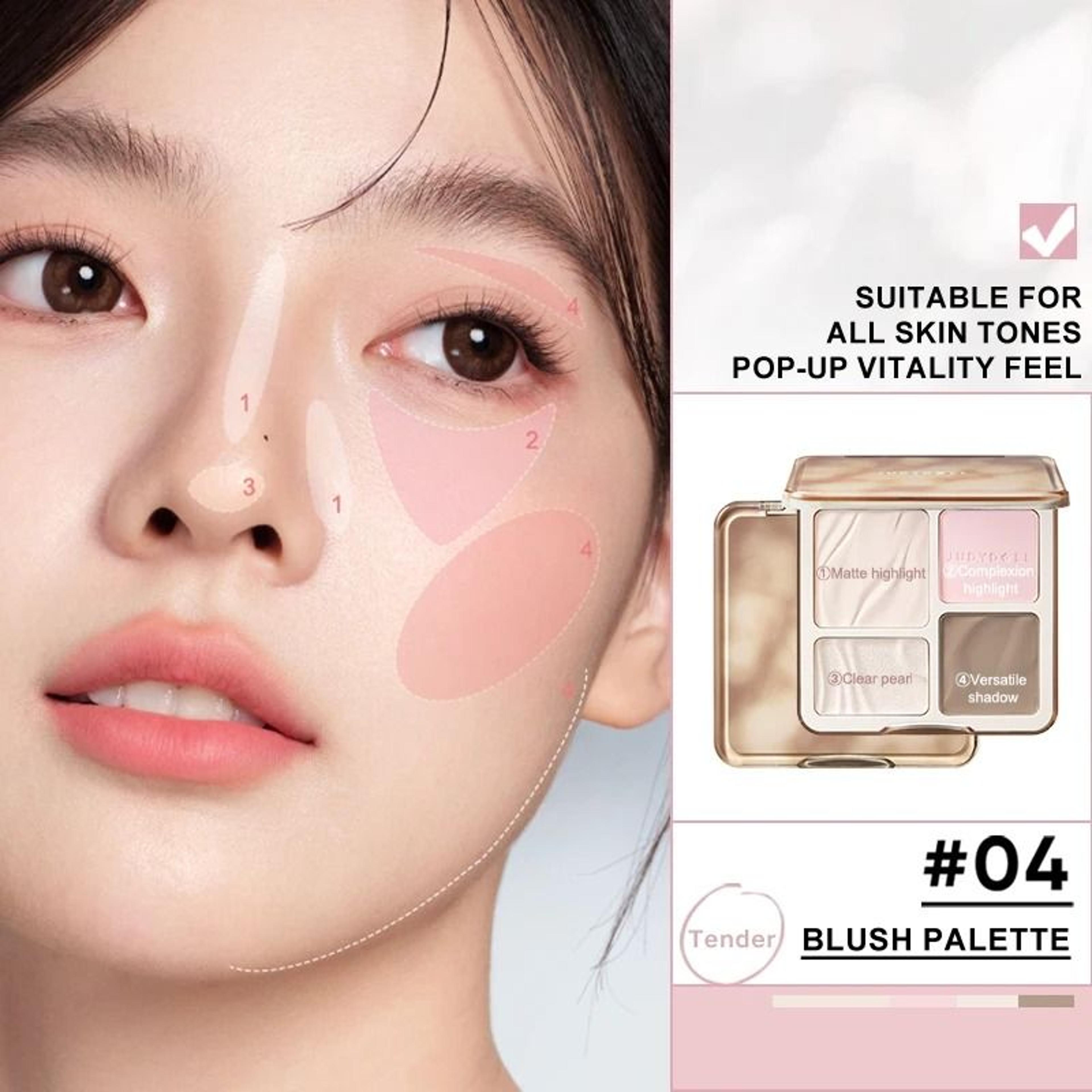 Natural Finish Highlighter And Contour Palette 3