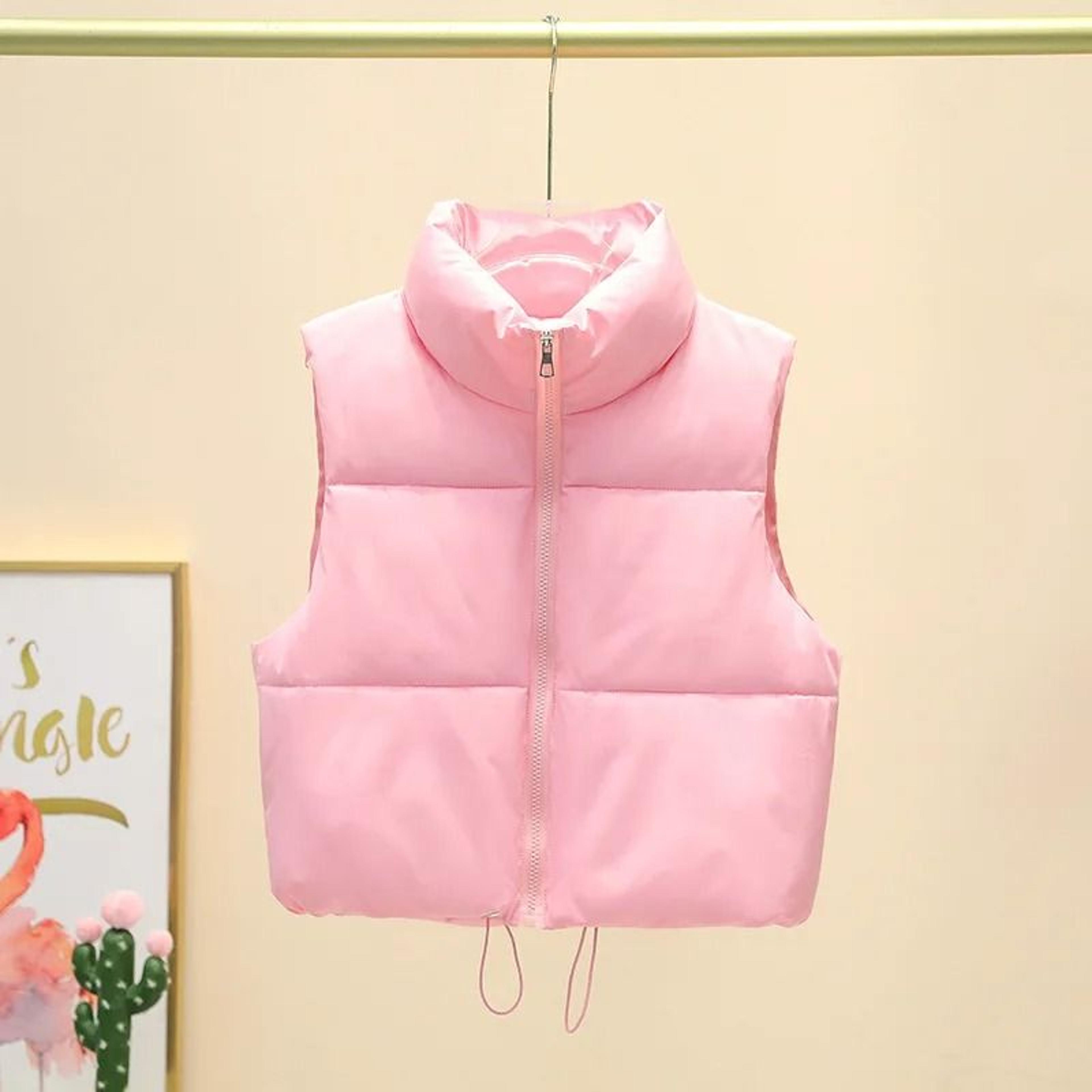 Womens Quilted Cropped Puffer Vest Warm Sleeveless Down Jacket 2
