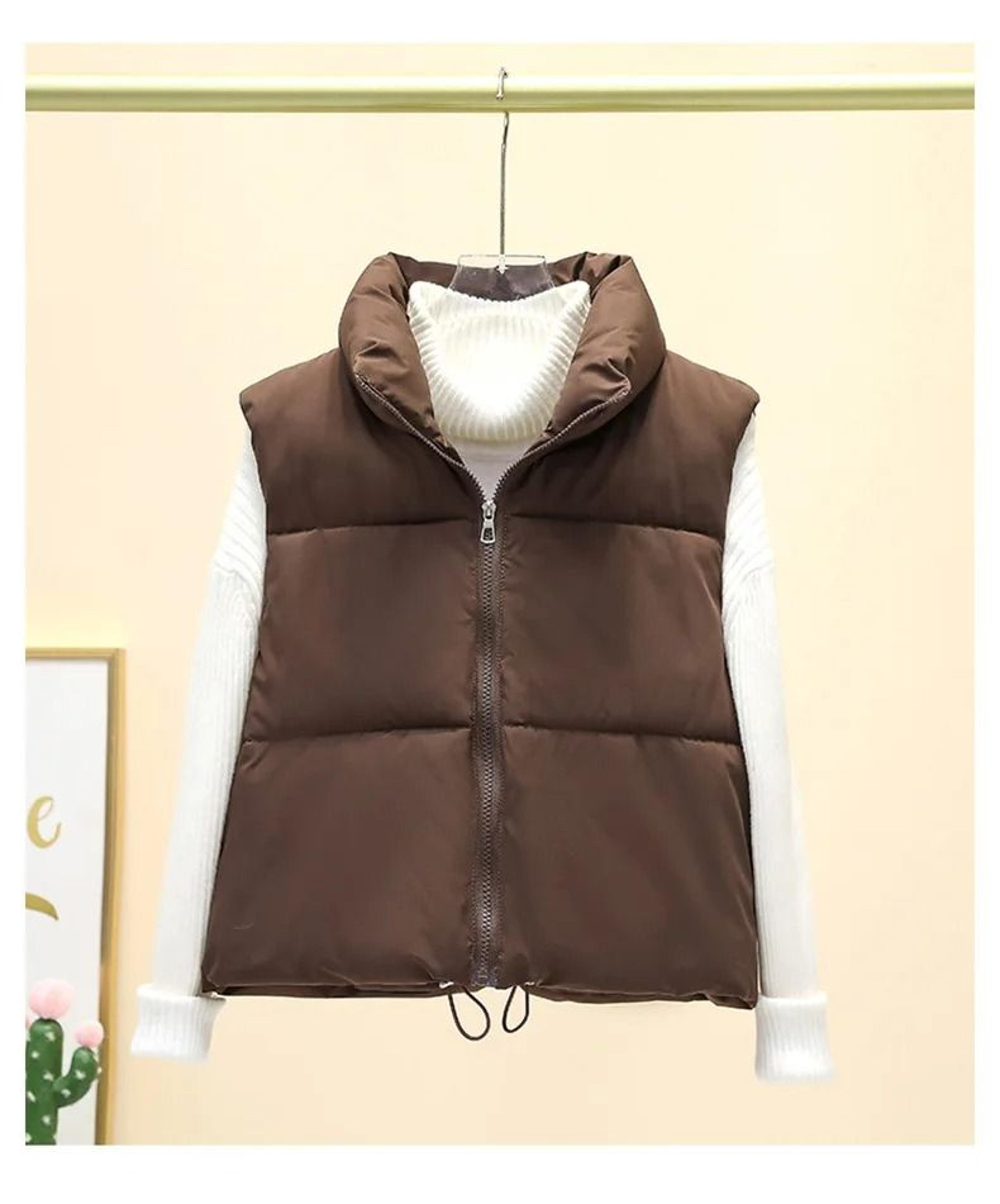 Womens Quilted Cropped Puffer Vest Warm Sleeveless Down Jacket 6