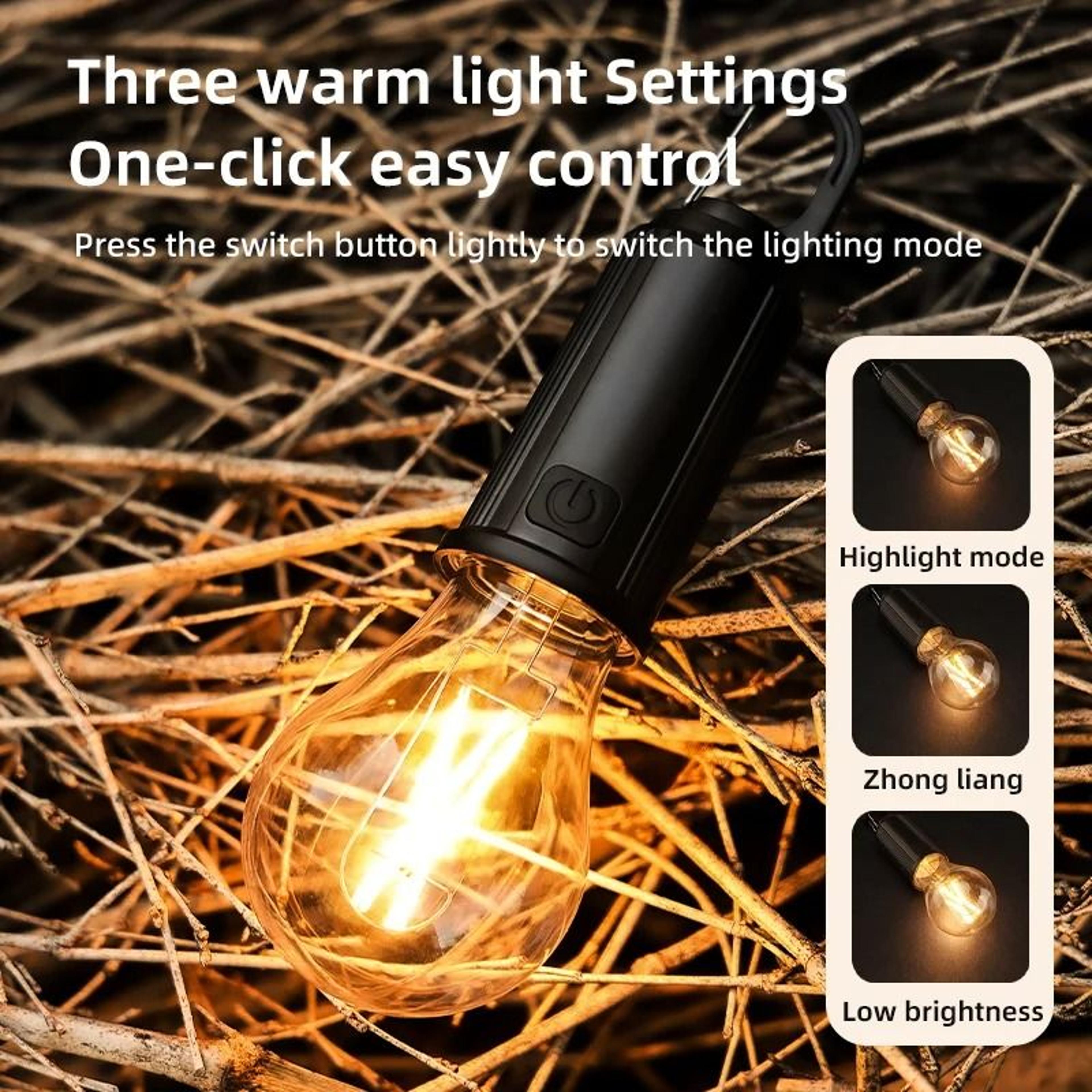 Rechargeable Solar LED Camping Lamp Portable Outdoor Hanging Light 2