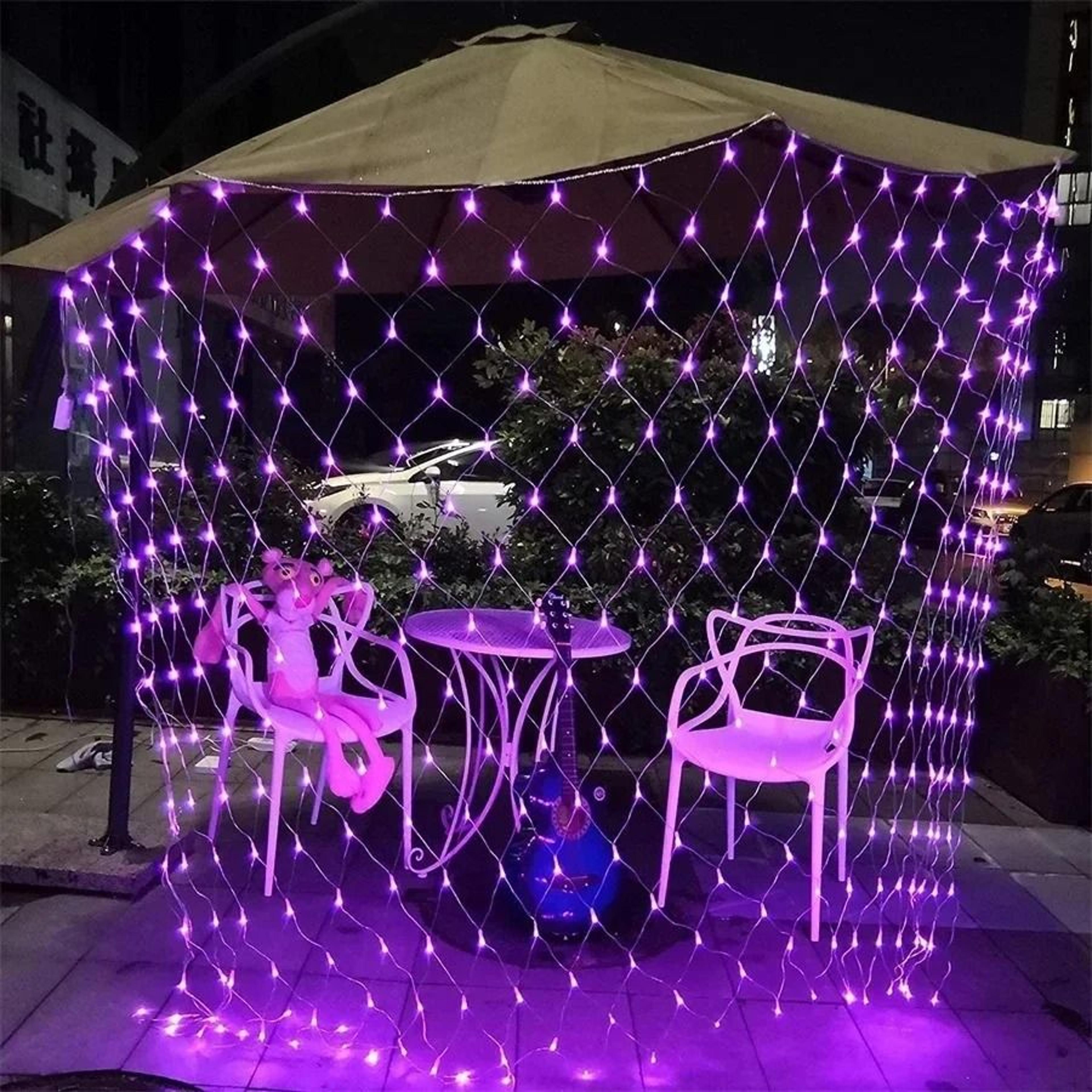 Halloween Purple LED Net Mesh Fairy Light Curtain For Home Wedding And Party Decoration 3