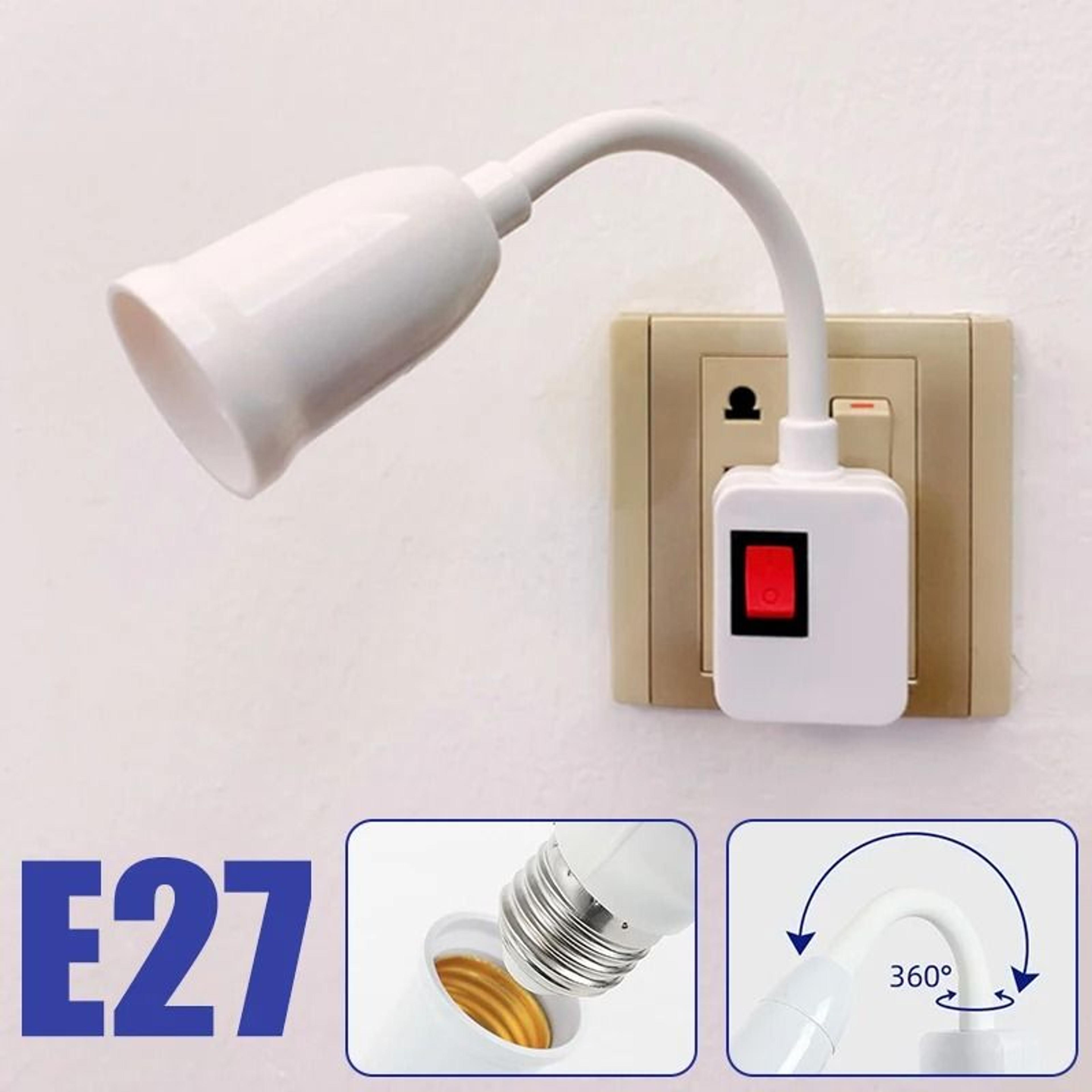 Direct Plug In Rotary Lamp Holder With Switch For E27 Bulb Socket 1