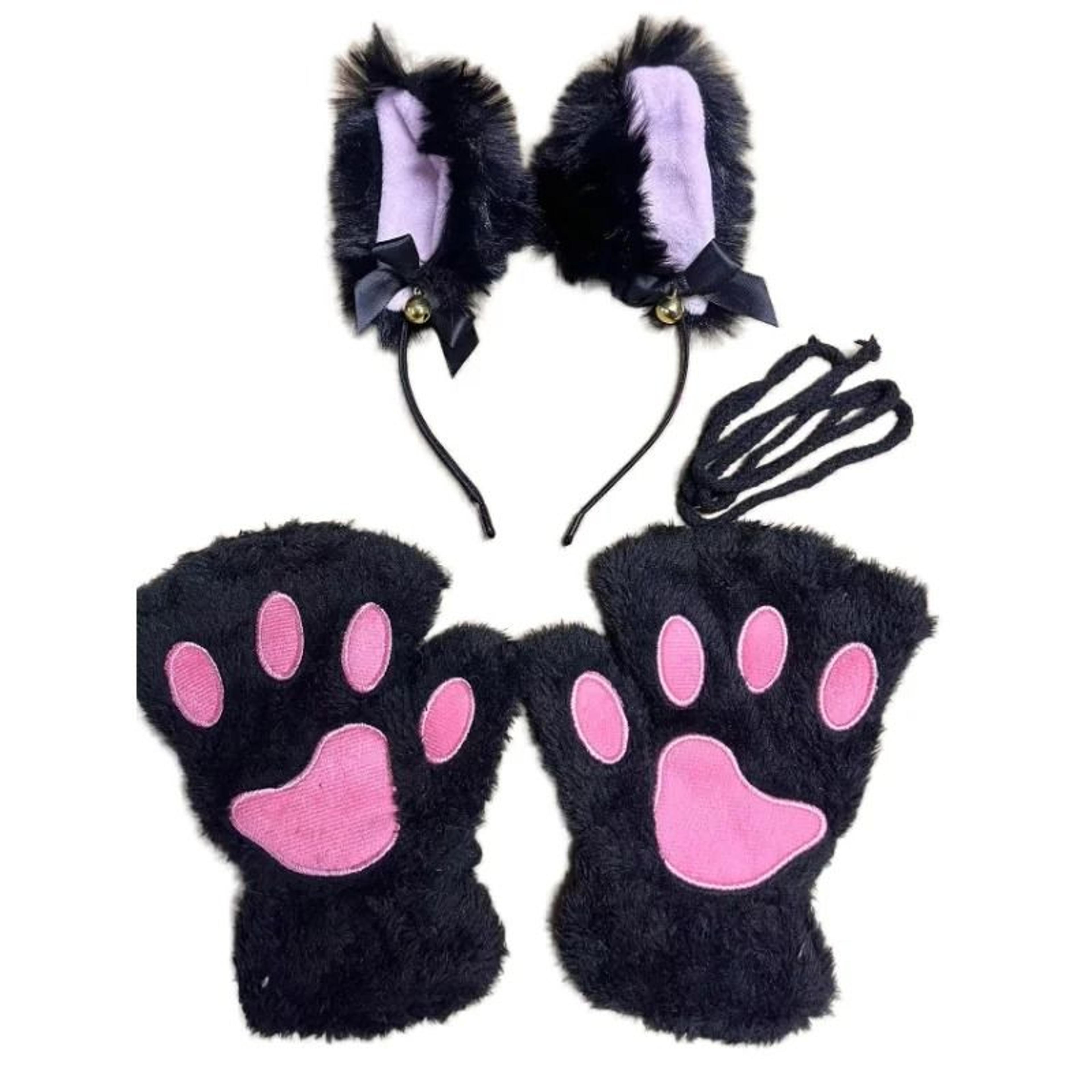 Cat Paw Gloves And Headband Set For Winter Cosplay And Cute Outdoor Wear 9
