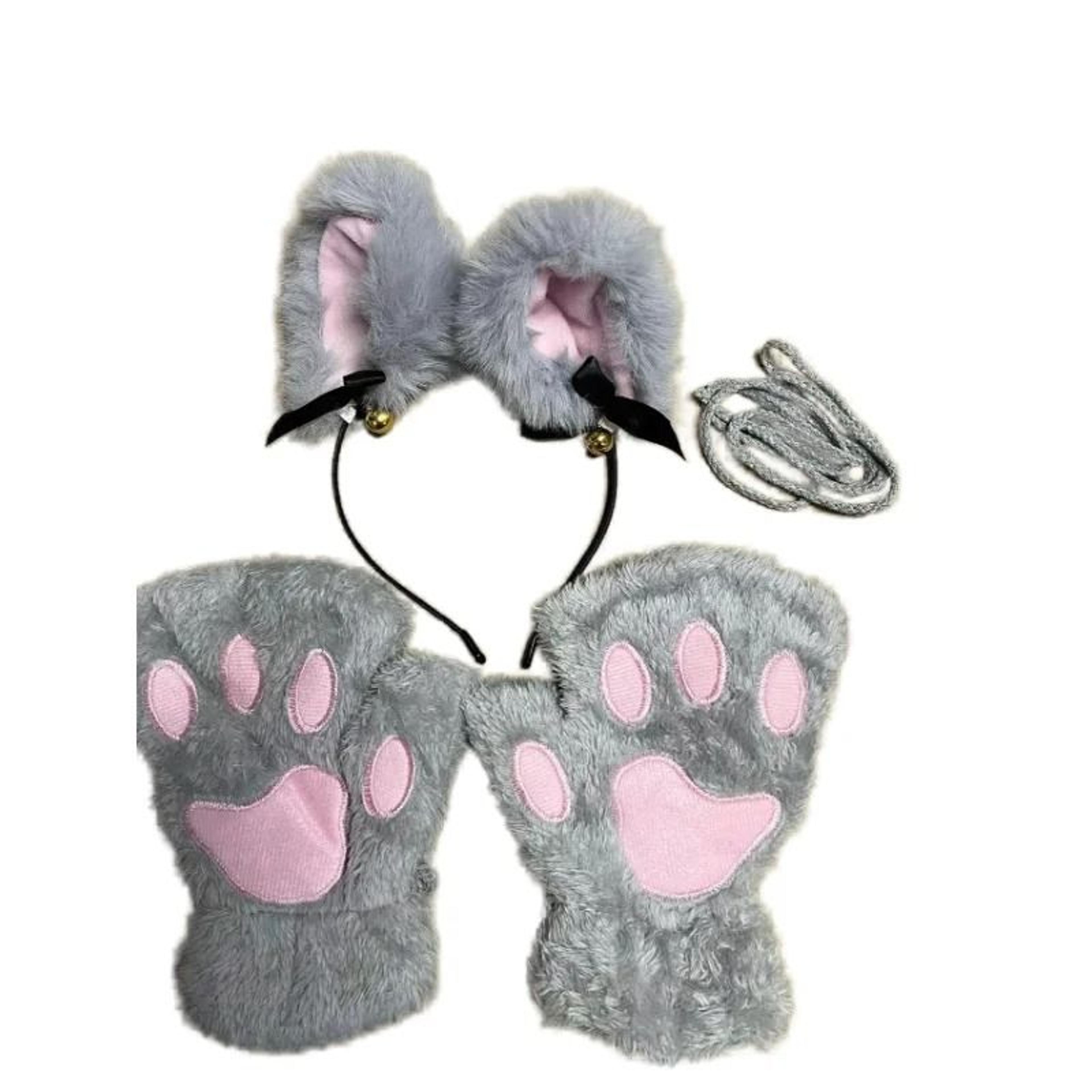 Cat Paw Gloves And Headband Set For Winter Cosplay And Cute Outdoor Wear 11