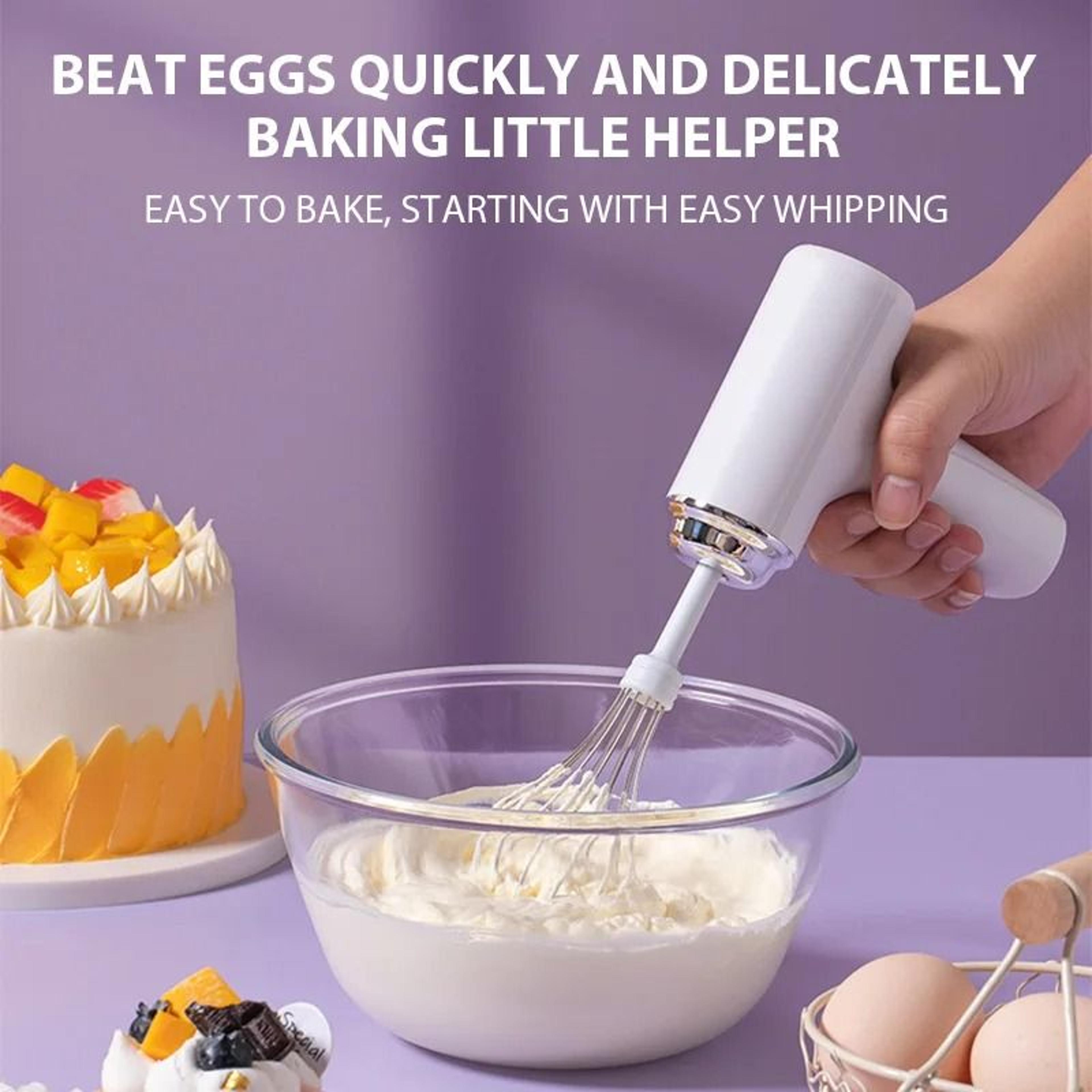 Rechargeable Handheld Electric Egg Beater With Type C Charging And Three Speed Control 0