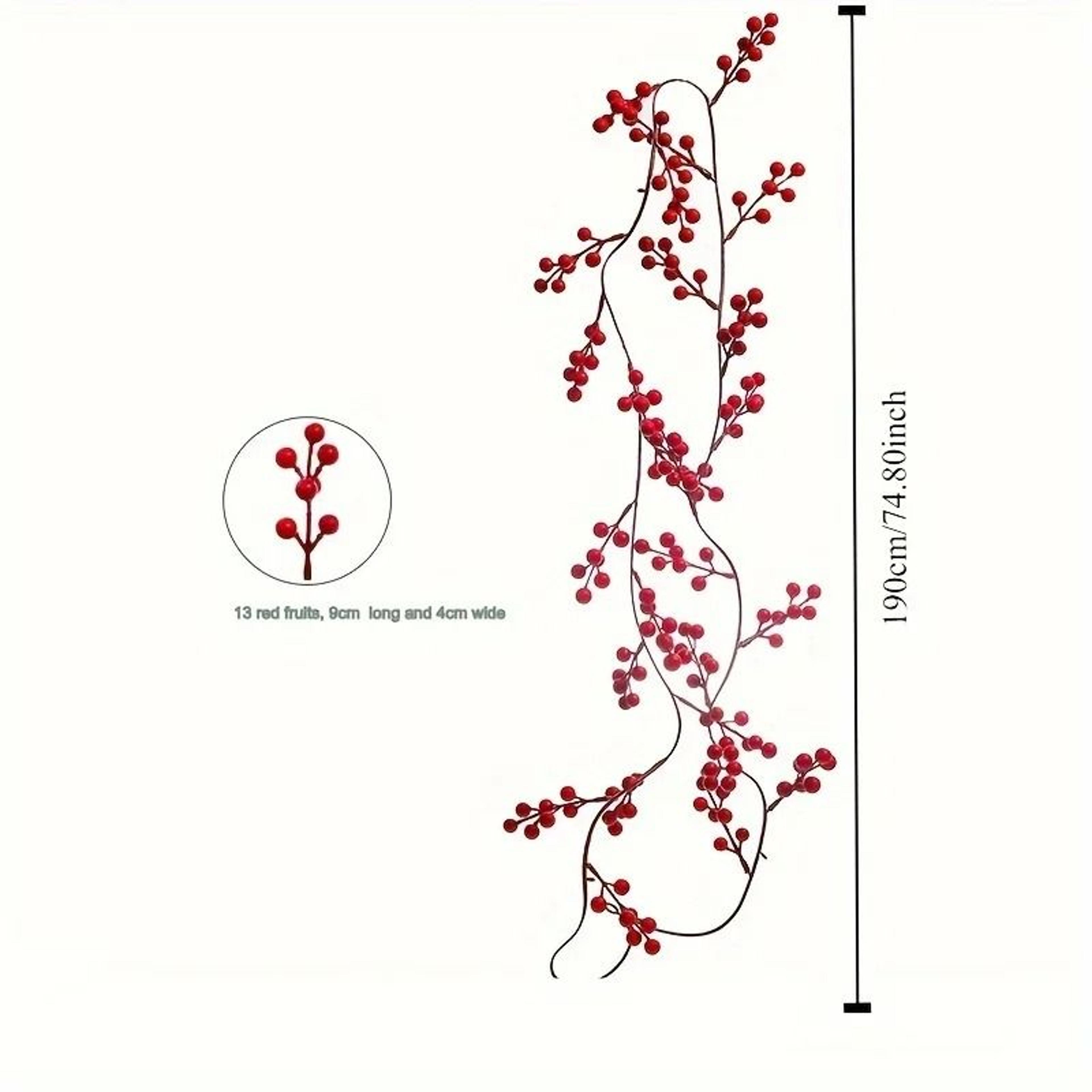 Artificial Cranberry Vine Christmas Garland For Home And Event Decoration 3