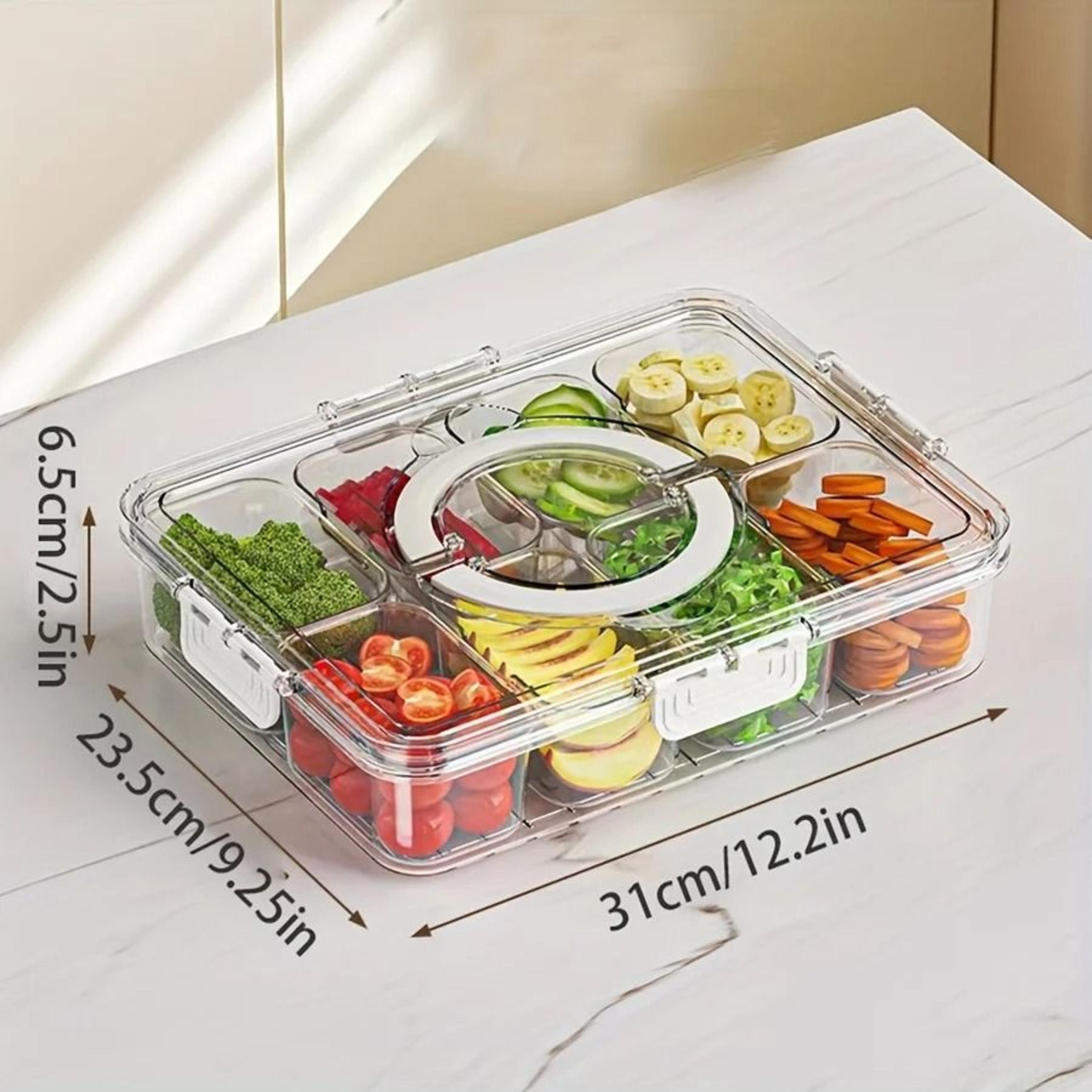 Portable Snack Storage Box 4 Grid And 8 Grid Food Organizer With Lid For Travel And Refrigerator 9