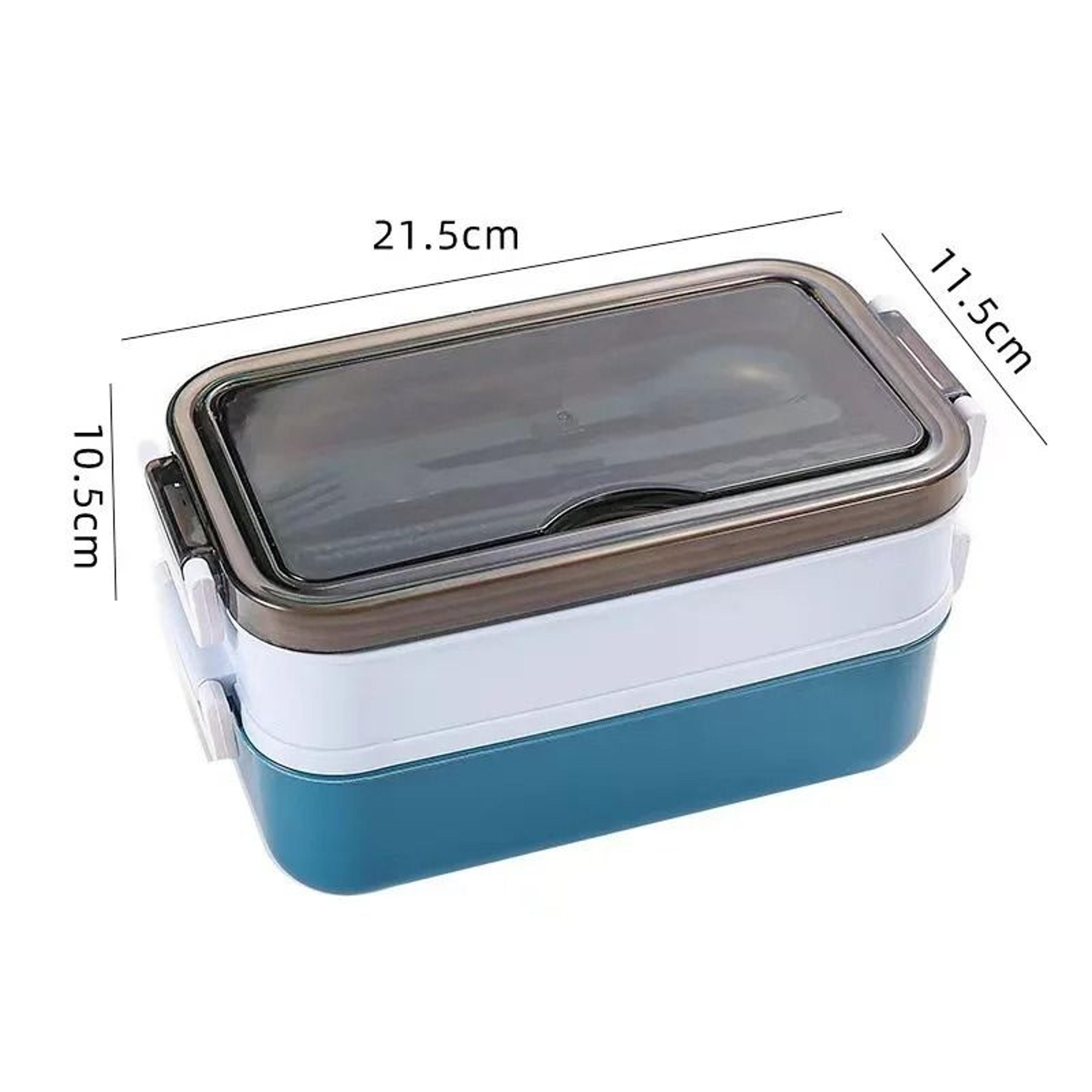 Double Layer Lunch Box With Compartments And Built In Utensils 4