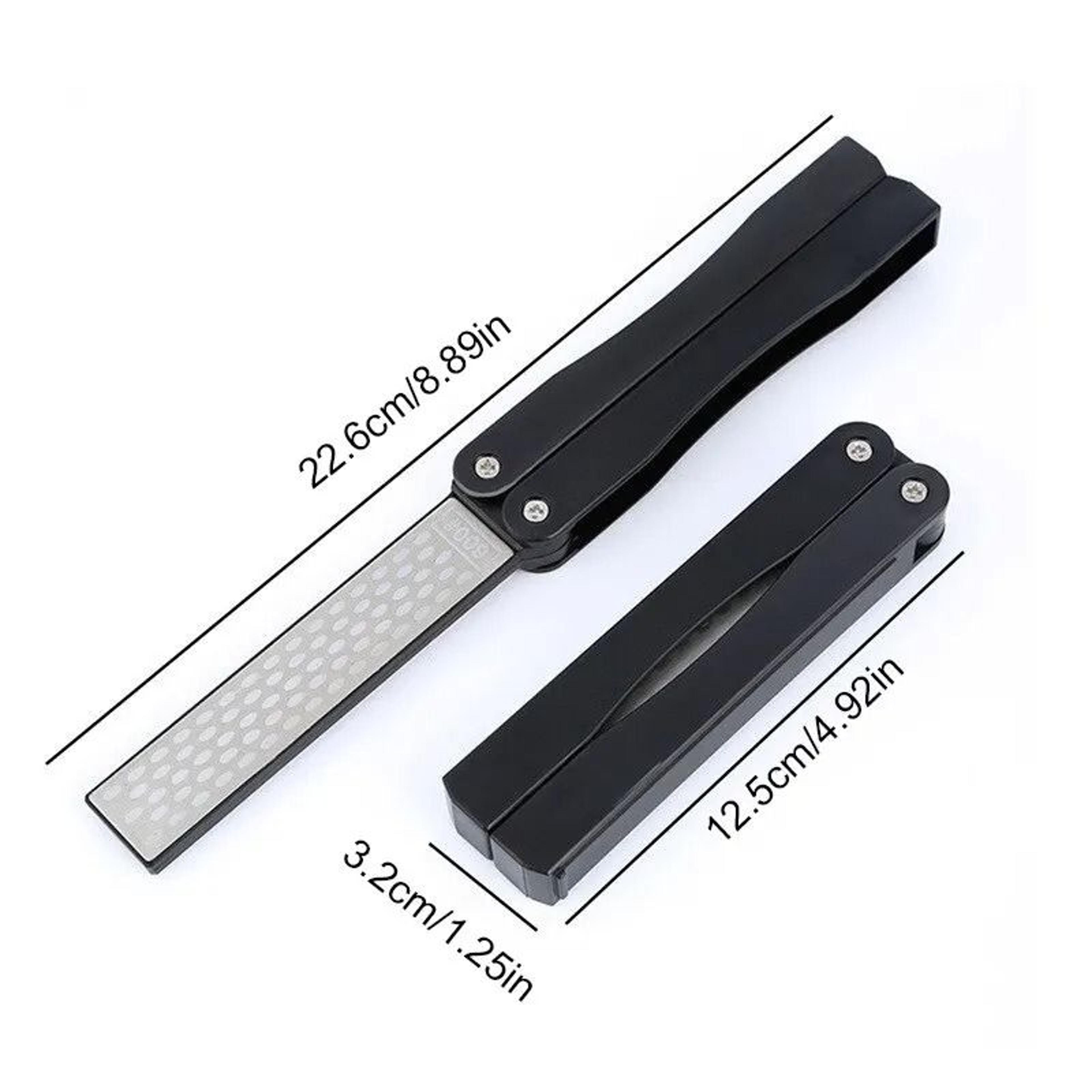 Portable DoubleSided Diamond Knife Sharpener With Folding Handle 5