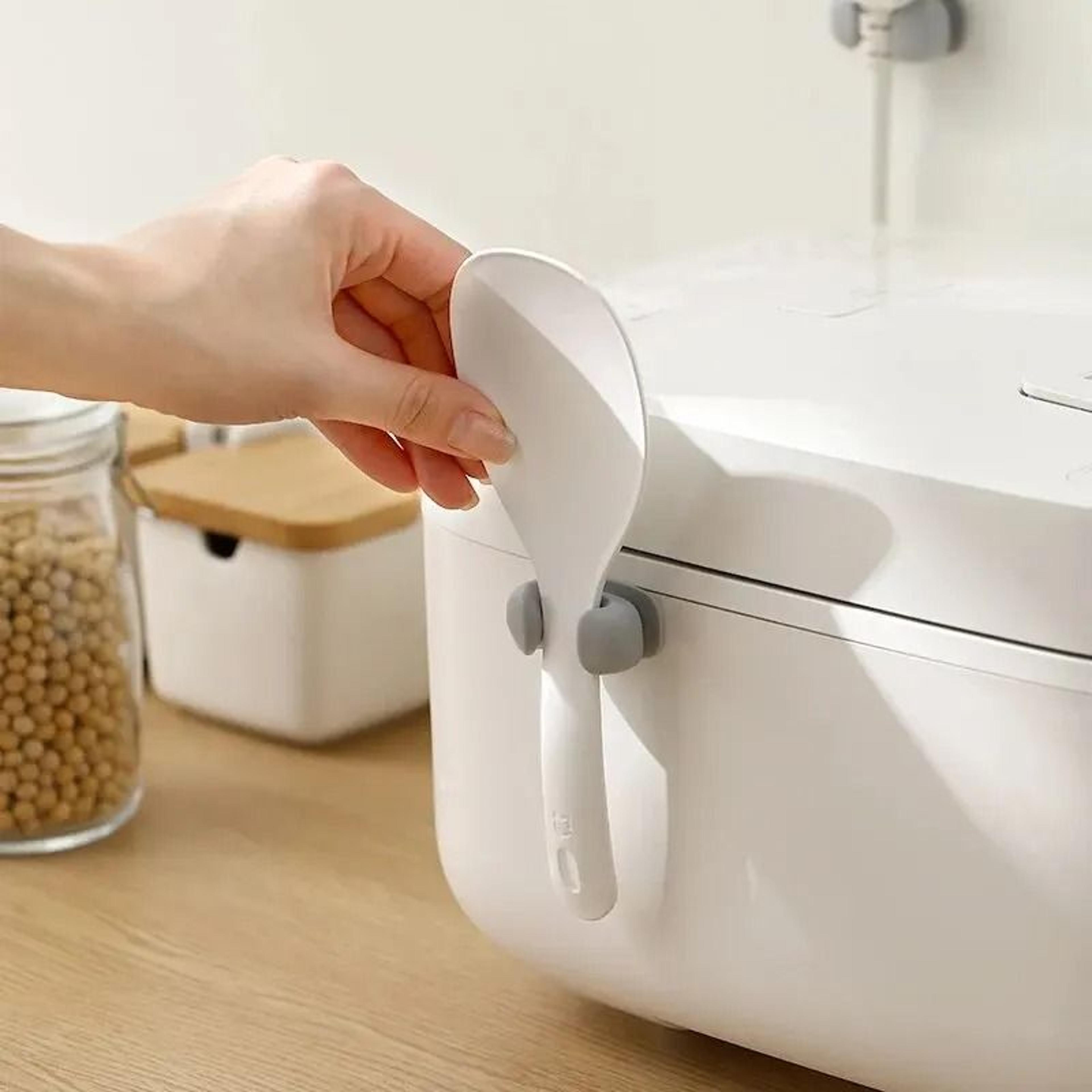 Rice Spoon Holder Silicone Storage Rack Kitchen Wall Mounted Cooker Spoon Shelf Placement Rack 5