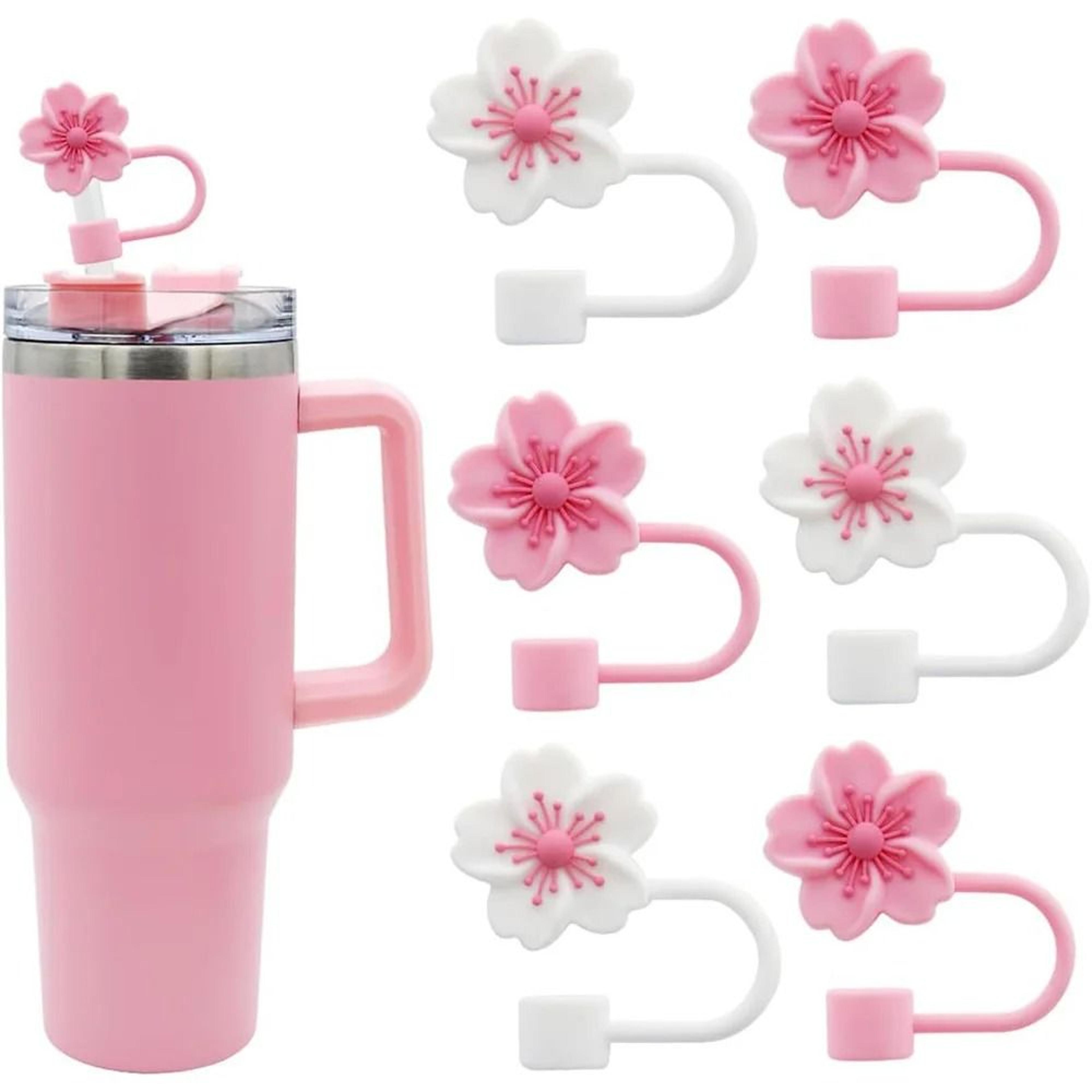 Flower Design Silicone Straw Covers For Stanley Cups 30 Oz And 40 Oz 0