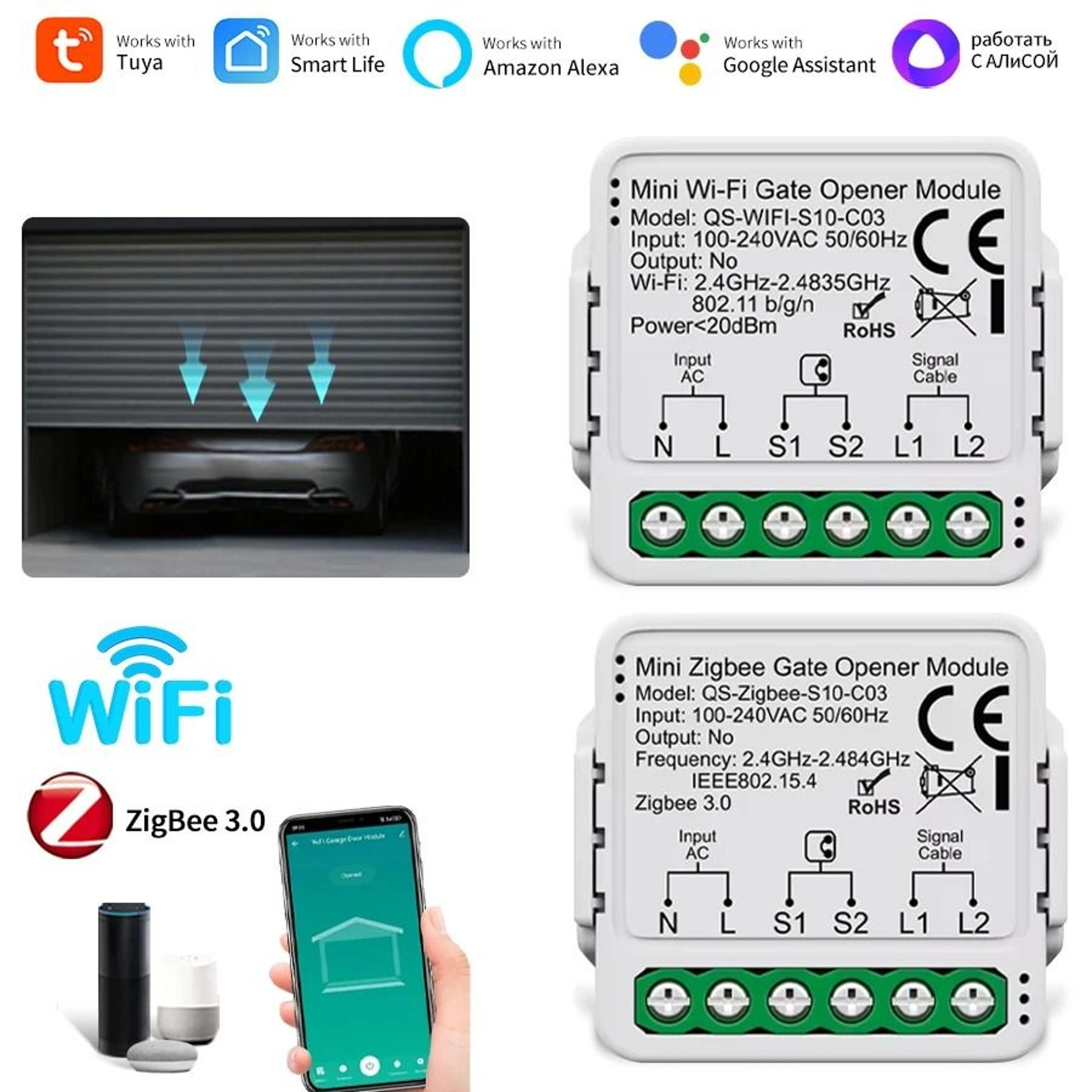 Tuya Smart Garage Door Opener Controller WiFi And Zigbee 0